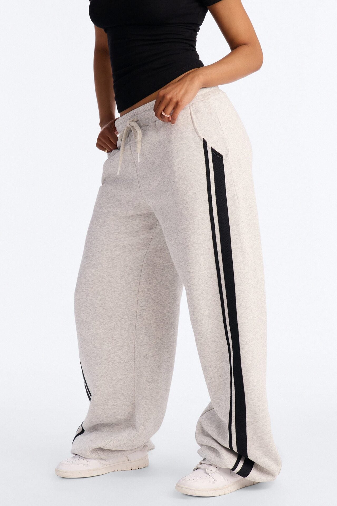 Jorden Fleece Wide Leg Lounge Pant - Heather Grey image 1