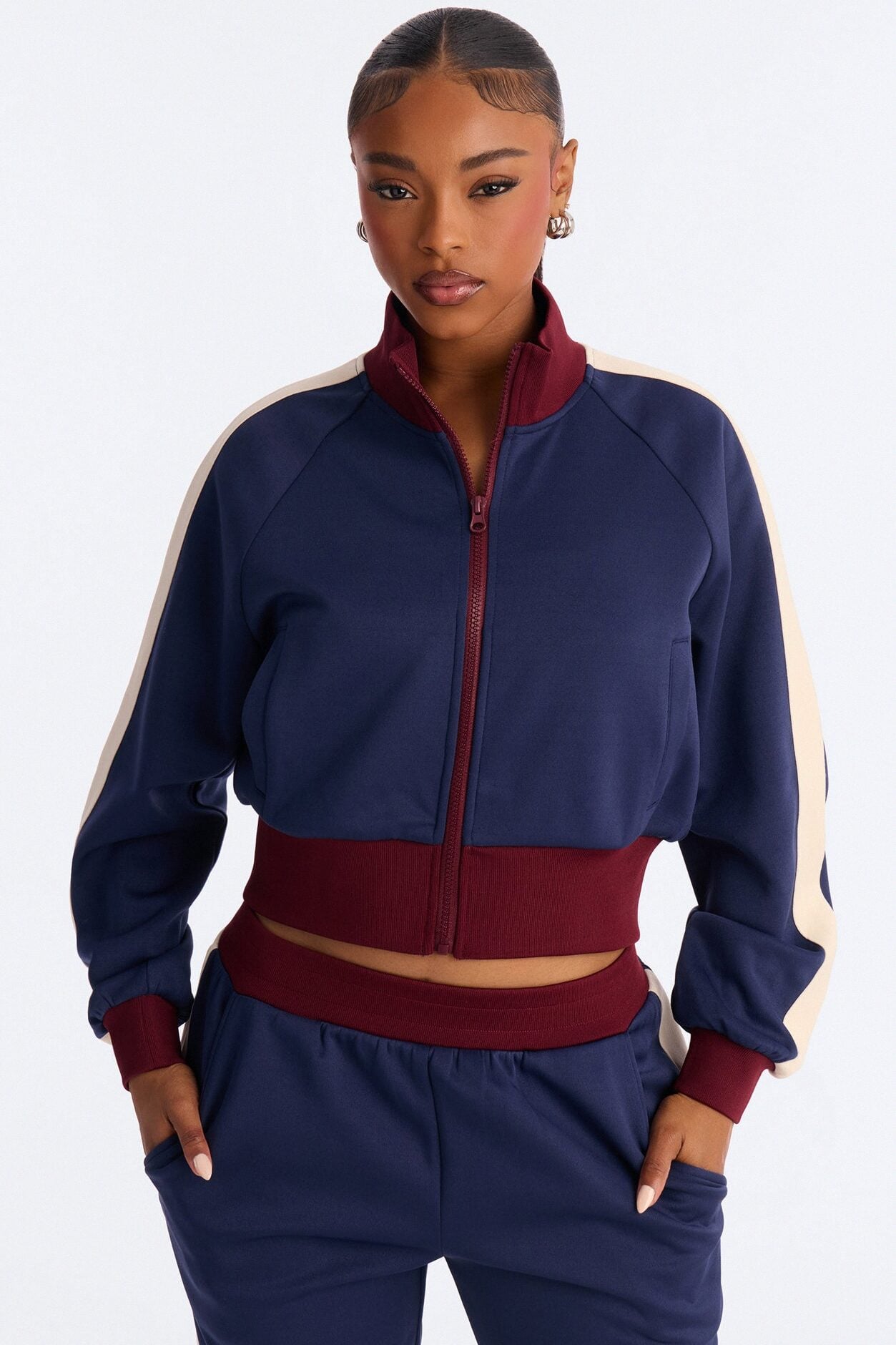 Power Trip Scuba Funnel Neck Jacket - Navy/combo image 1
