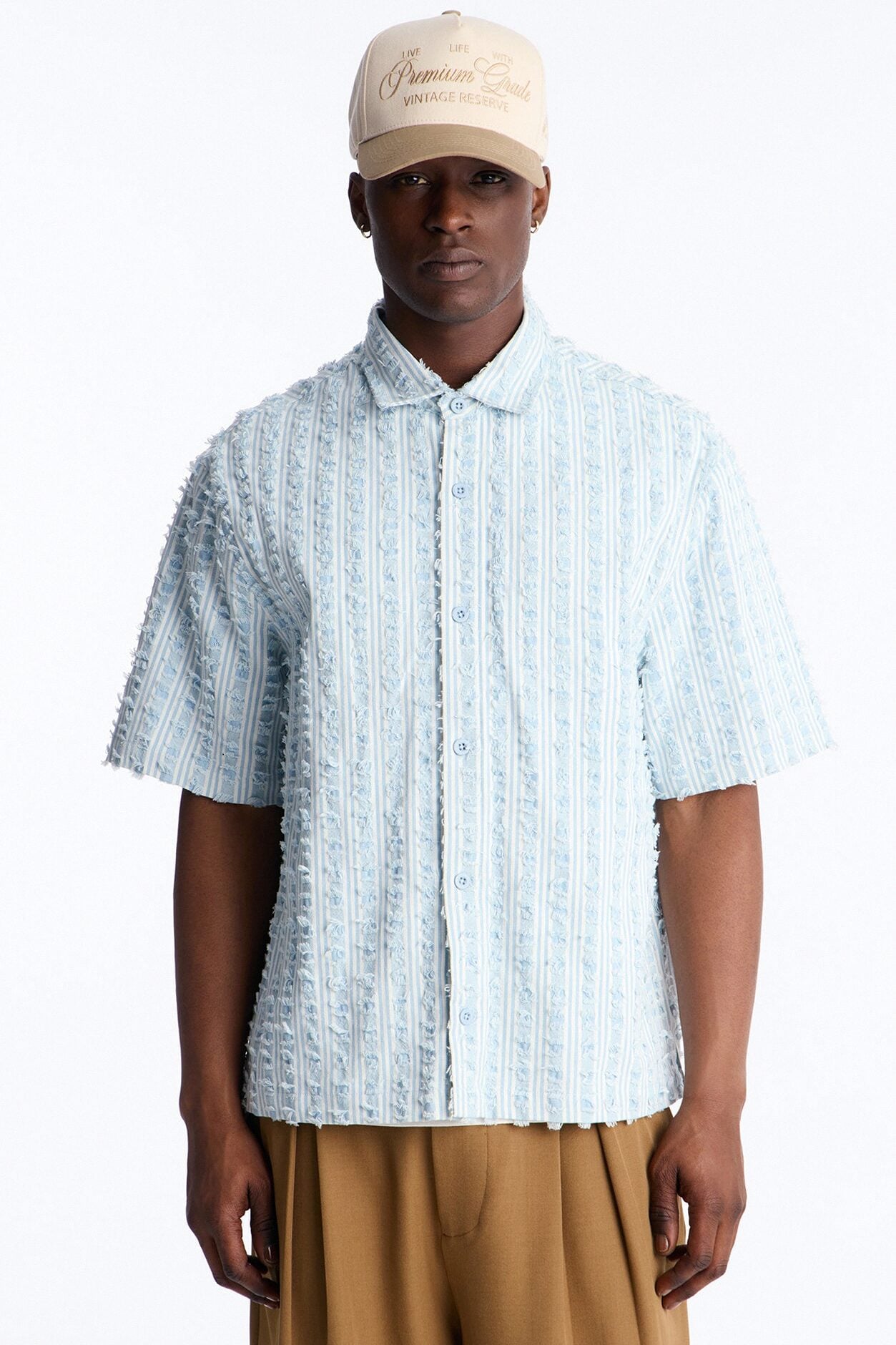 Relaxed Eternal Shell Button Up Shirt - Light Blue image 1