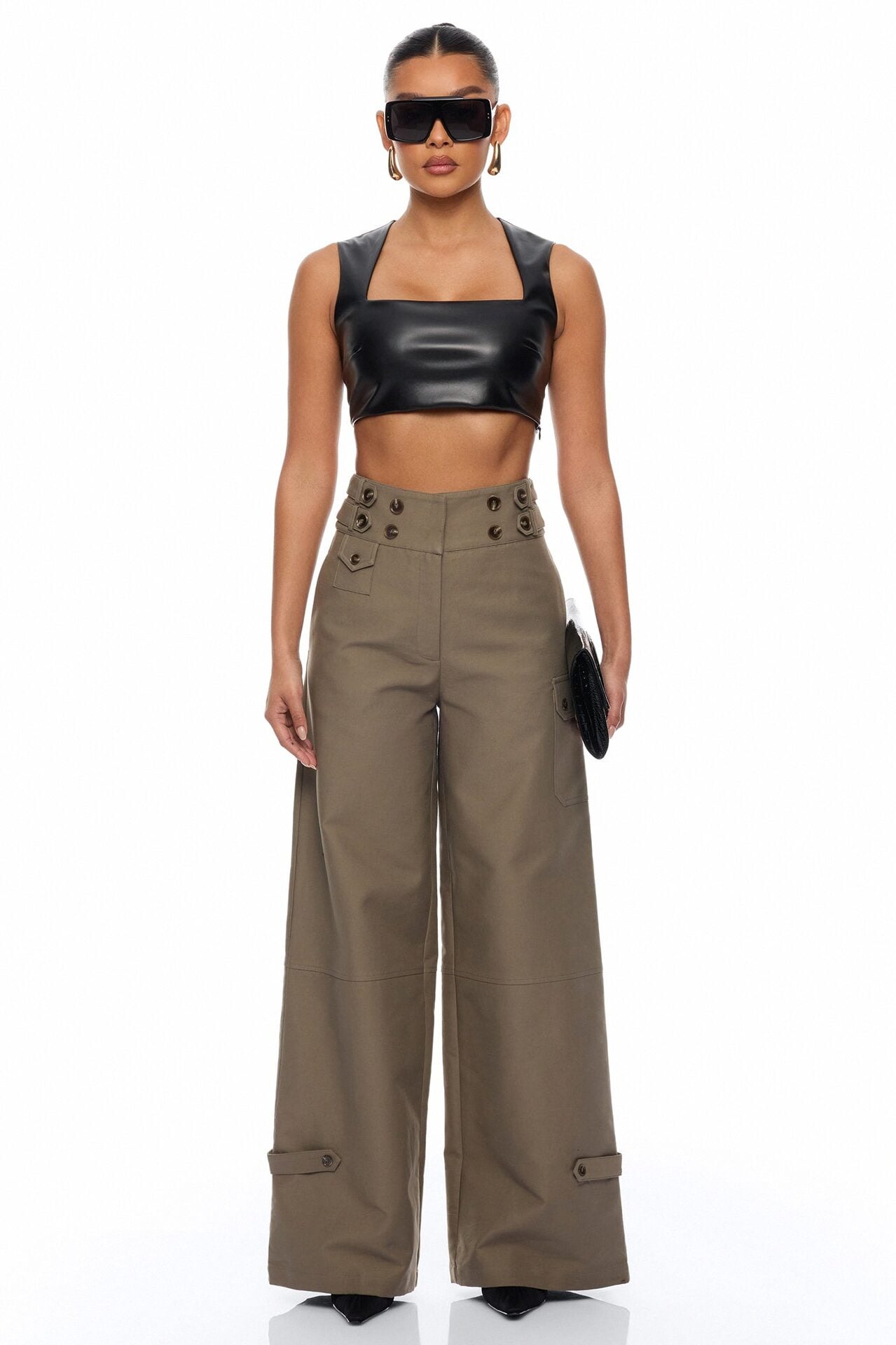 Marcella Cargo Wide Leg Pant - Olive image 1