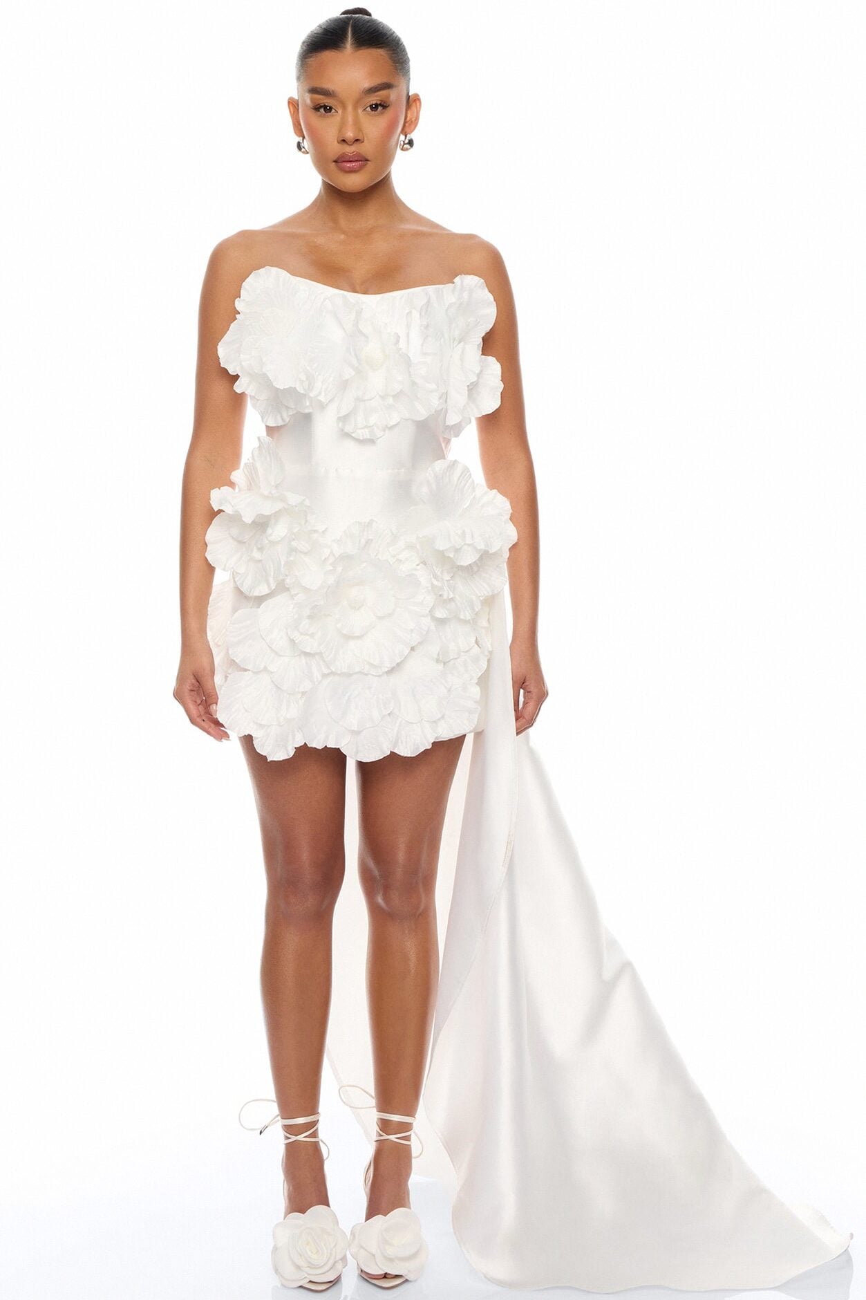 Dara Draped Taffeta Mini Dress - White image 1