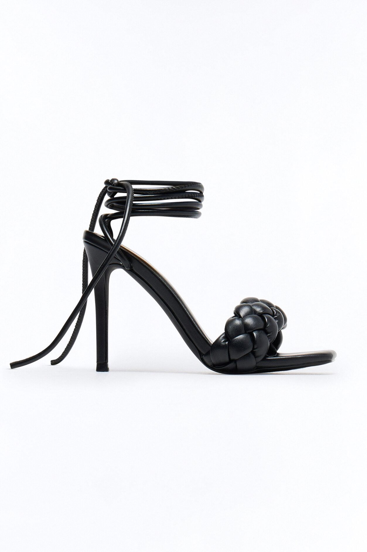 Sozie Braided Strap Wrap Up Heels - Black image 1