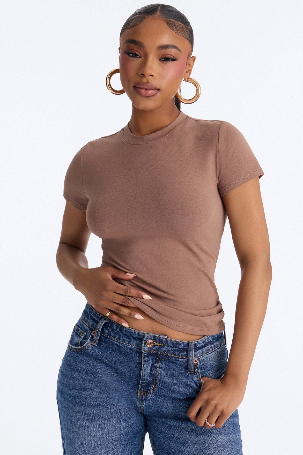 Camilla Classic Fit Crew Neck Tee - Taupe image 1