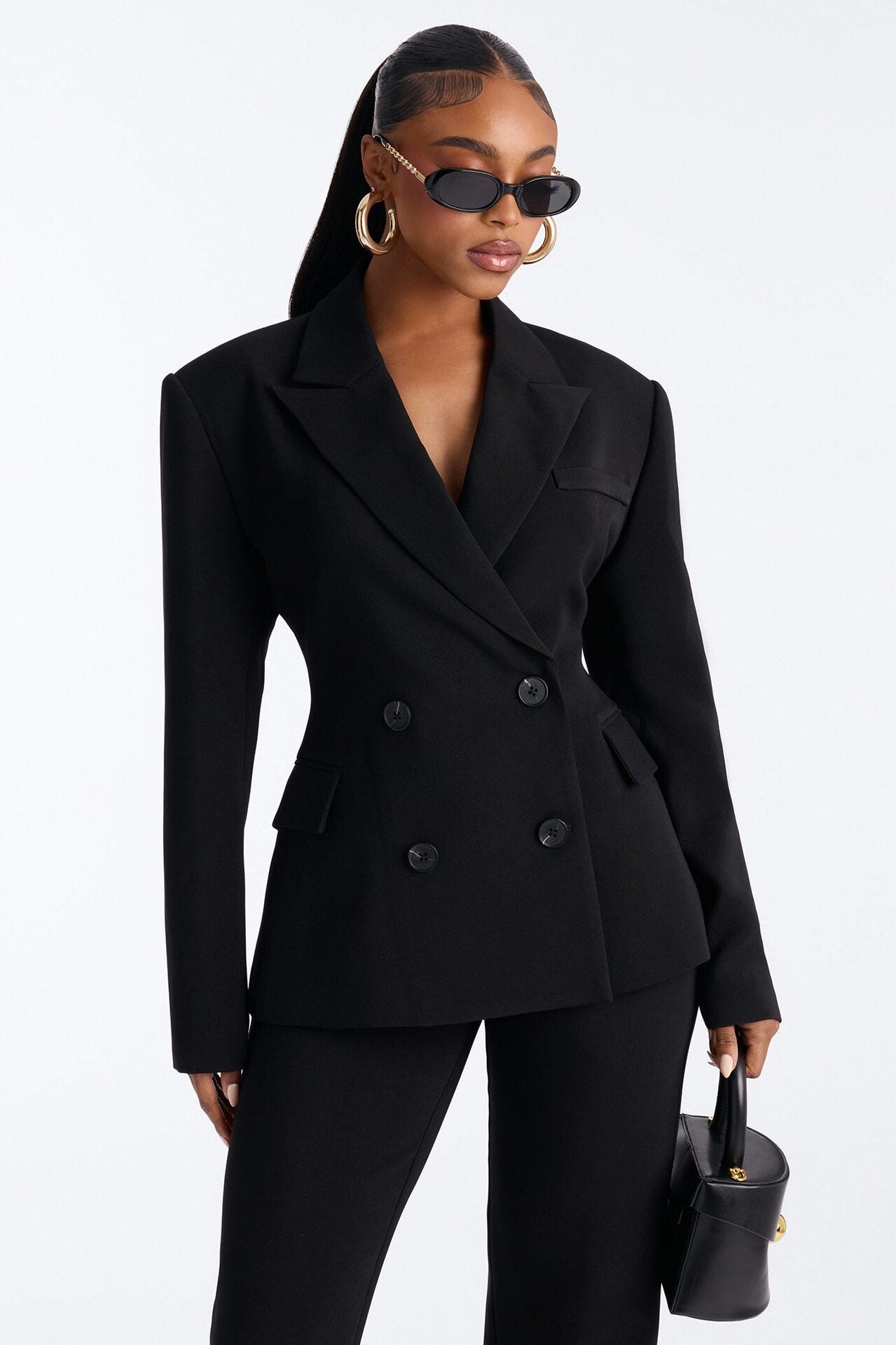 Empire Essentials Double Breasted Blazer - Black image 1