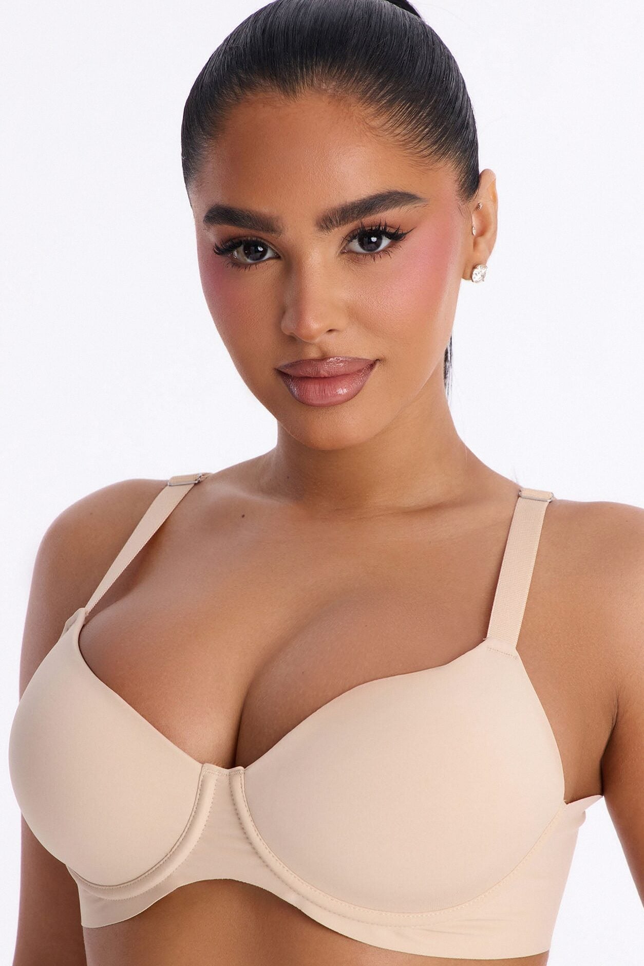Smooth Like That Lightly Lined Scuba Demi Bra - Nude image 1
