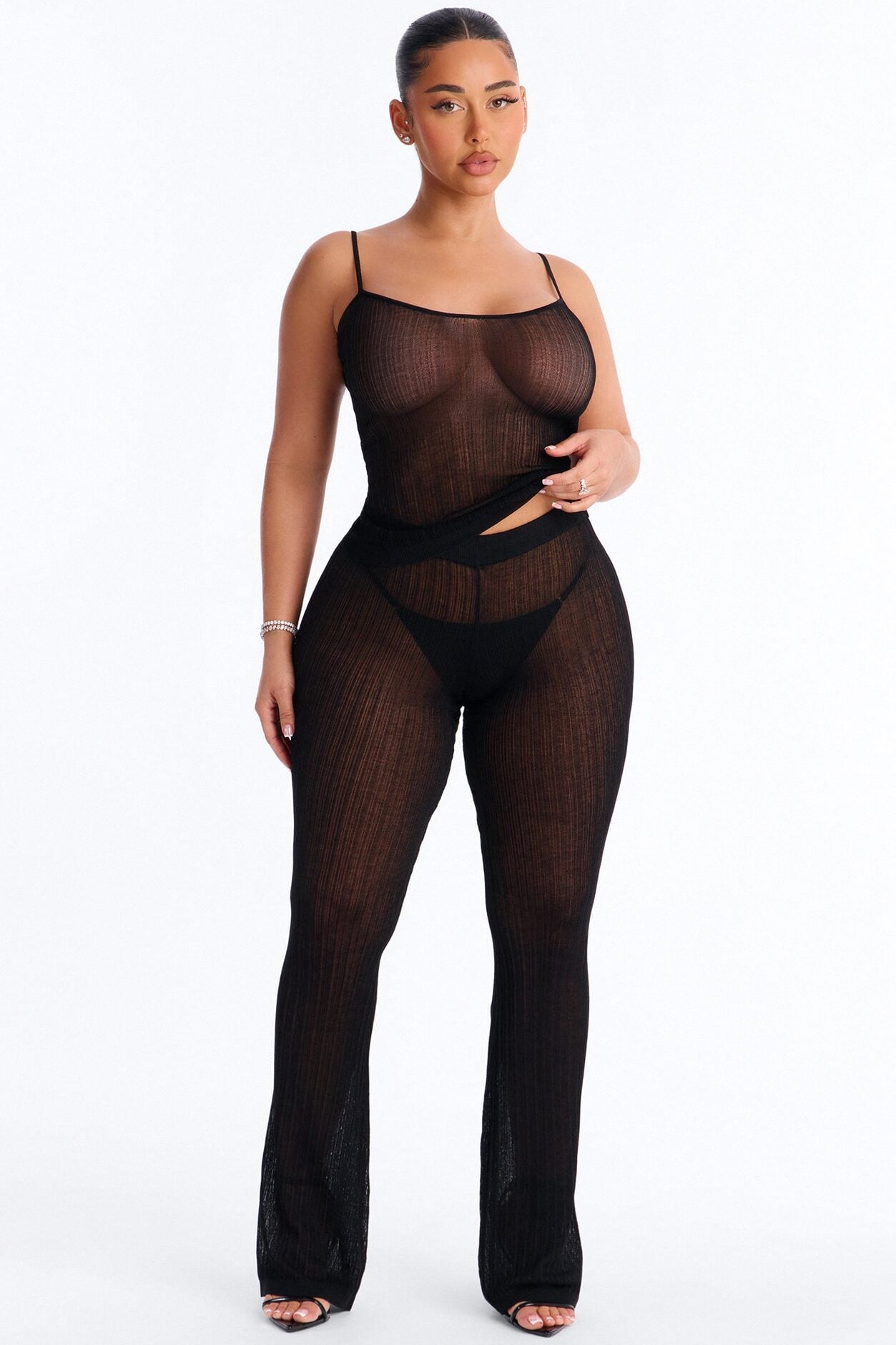 Sienna Sheer Knit Pant - Black image 1