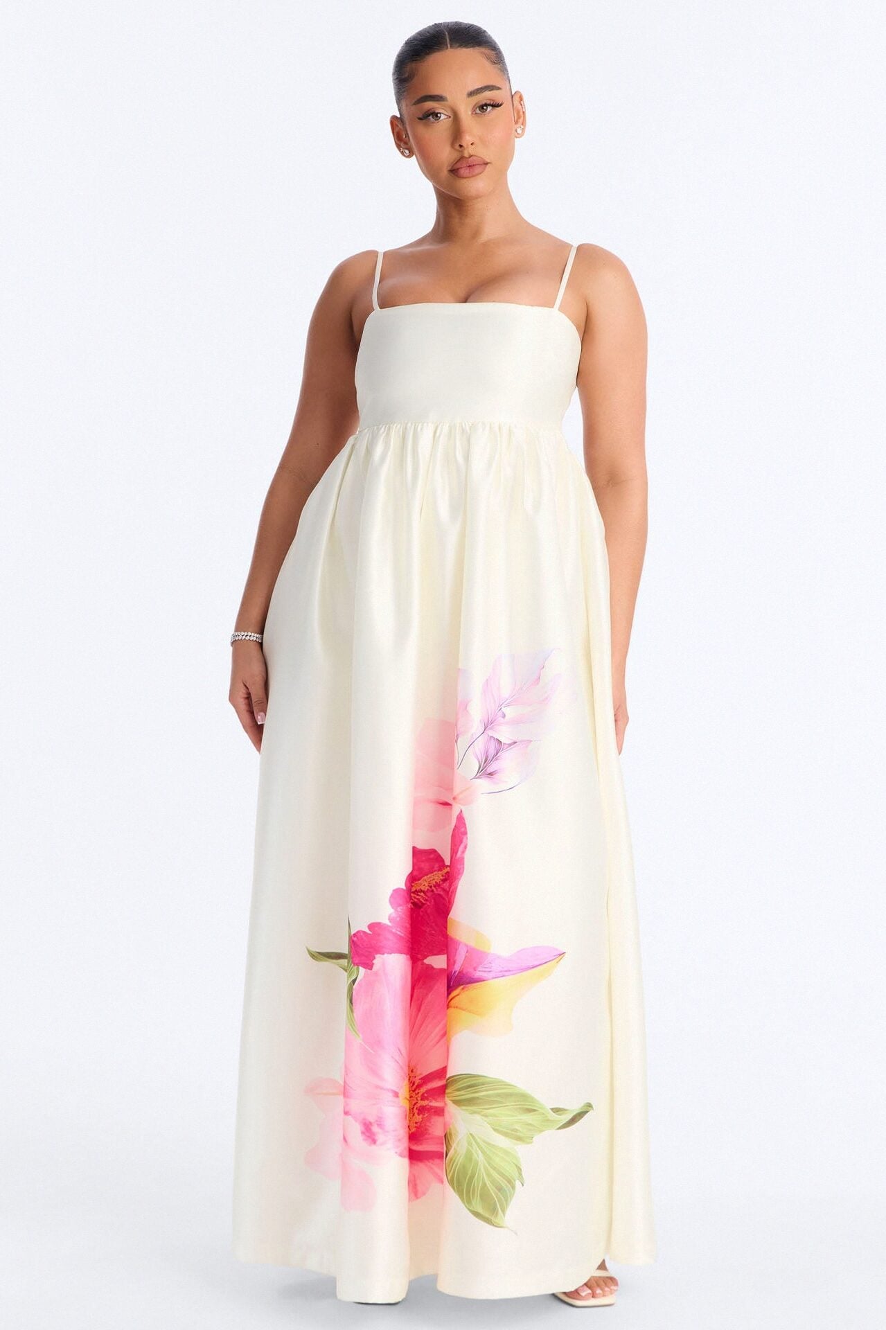 Blushing Petals Maxi Dress - Ivory/combo image 1