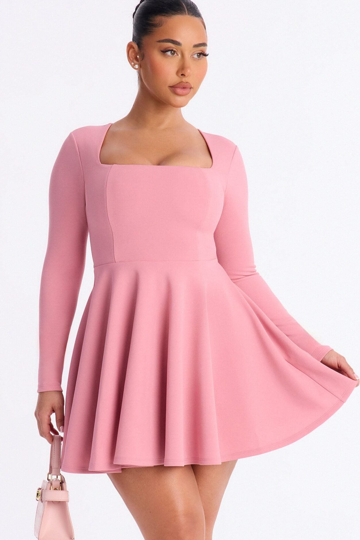 Alena Long Sleeve Mini Dress - Mauve image 1