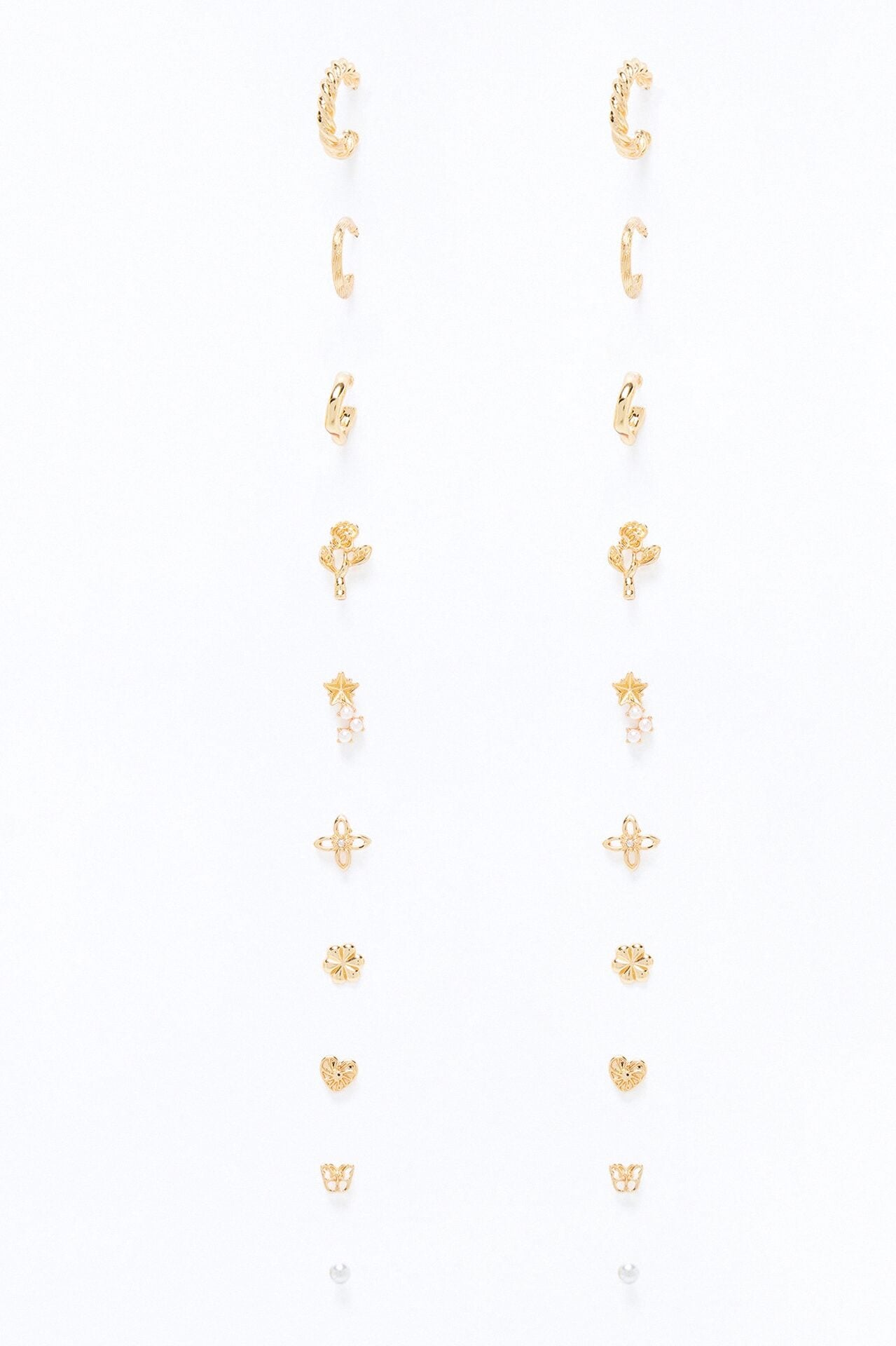 Spring Baby 10 Pair Multi Earring Set - Gold image 1