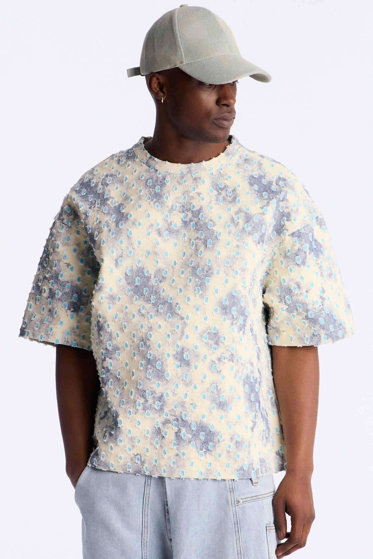 Boxy Desert Chrome Textured Shirt - White image 1