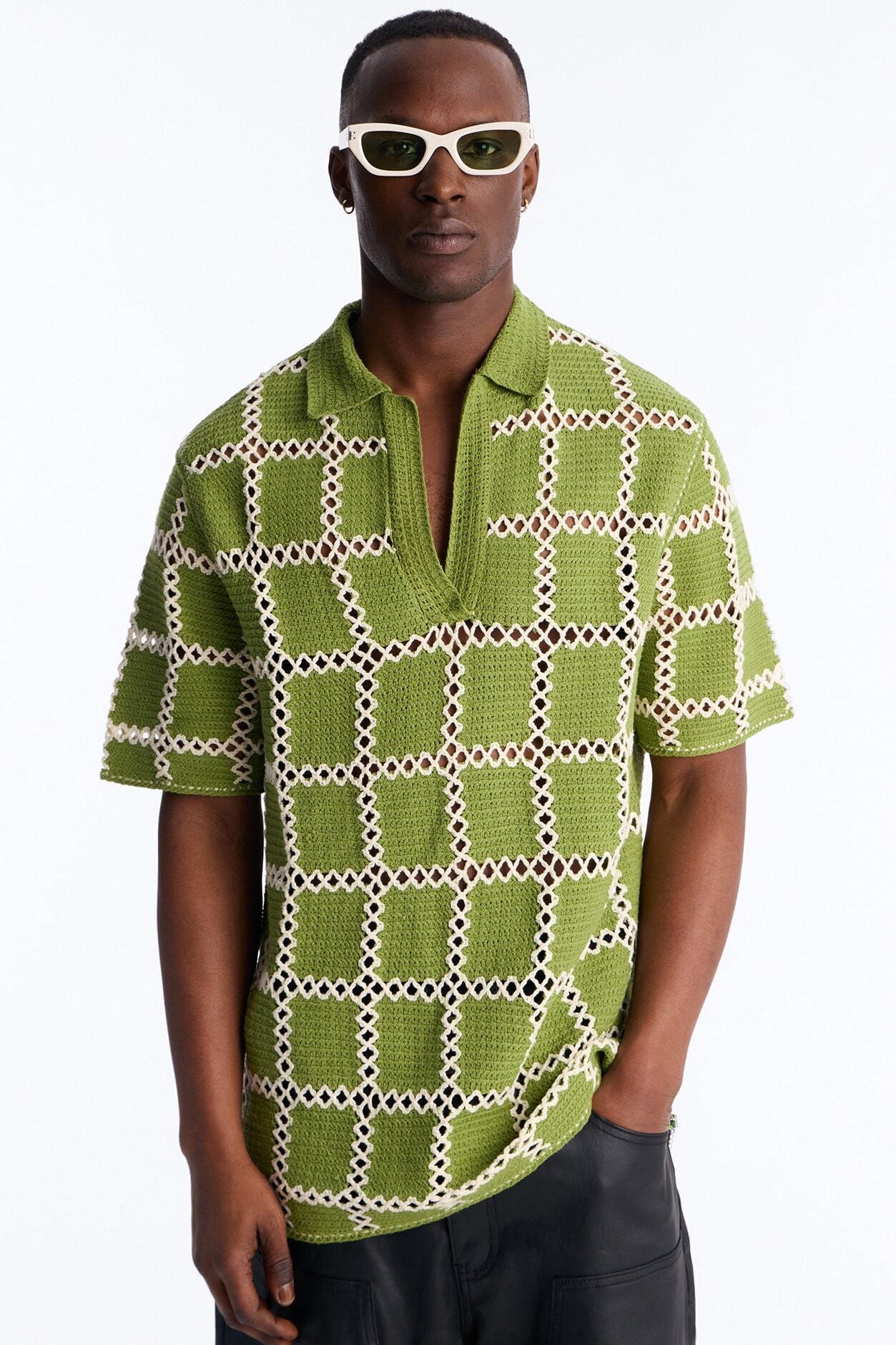 Open Field Crochet Johnny Polo - Olive image 1