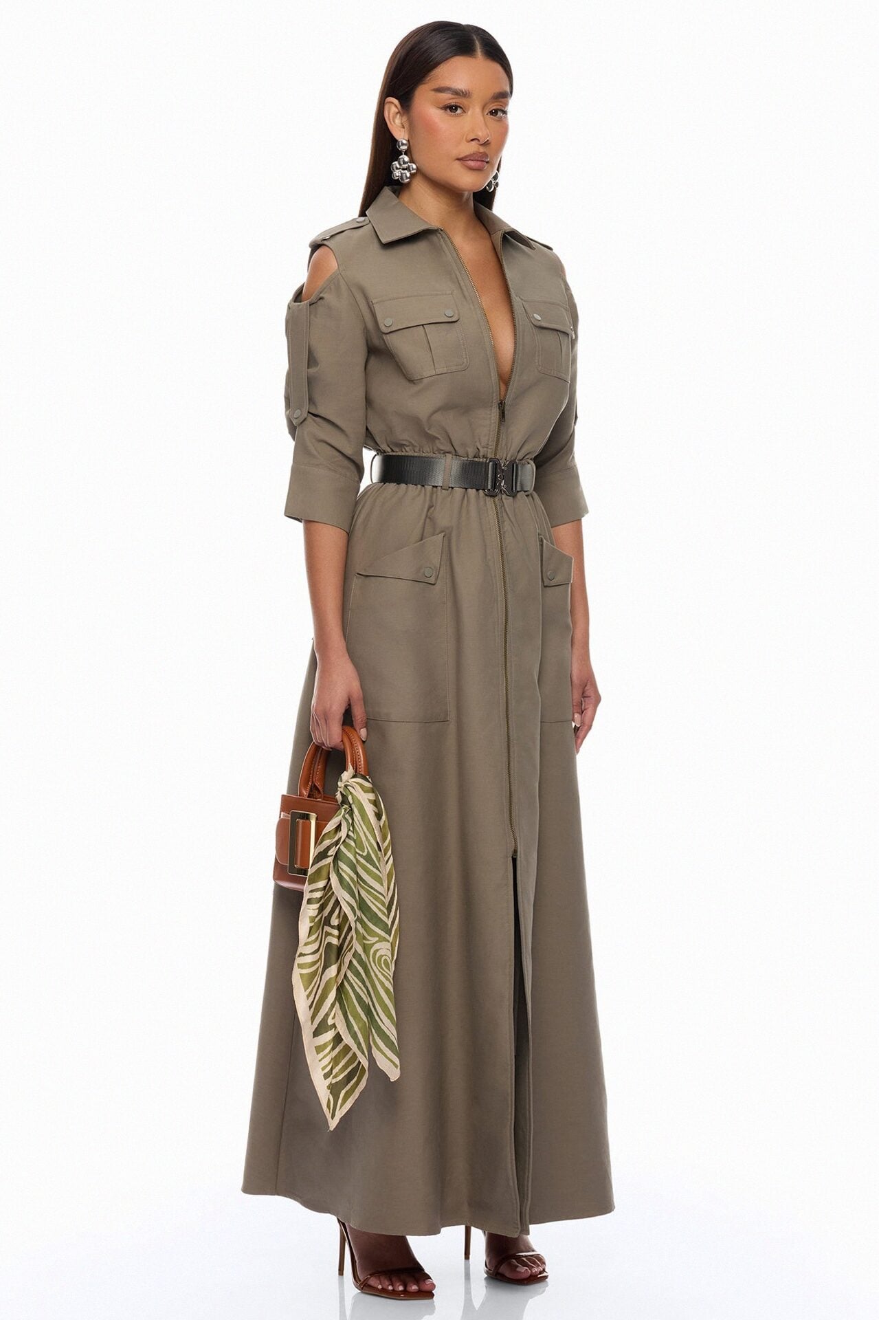 Morgan Cargo Maxi Dress - Olive image 1