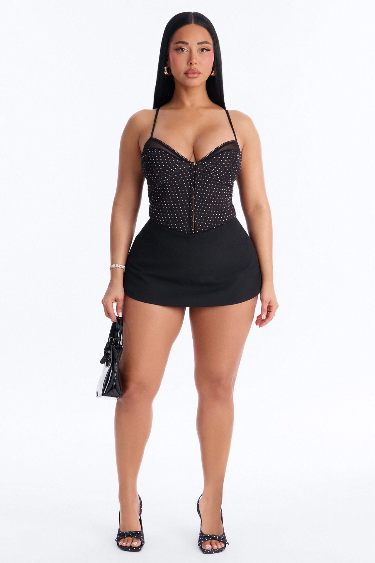 Lexi Linen Micro Mini Skort - Black image 1