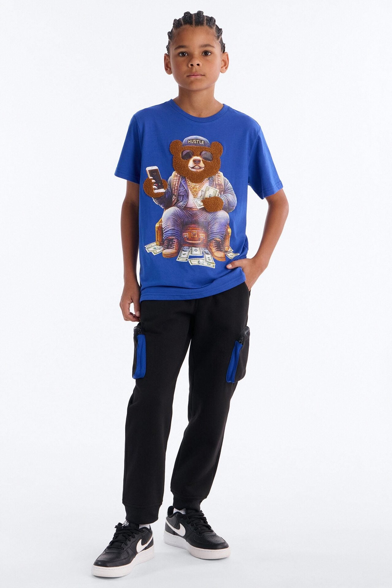 Mini Money Keeps Flowing Jogger Pant Set - Blue/combo image 1