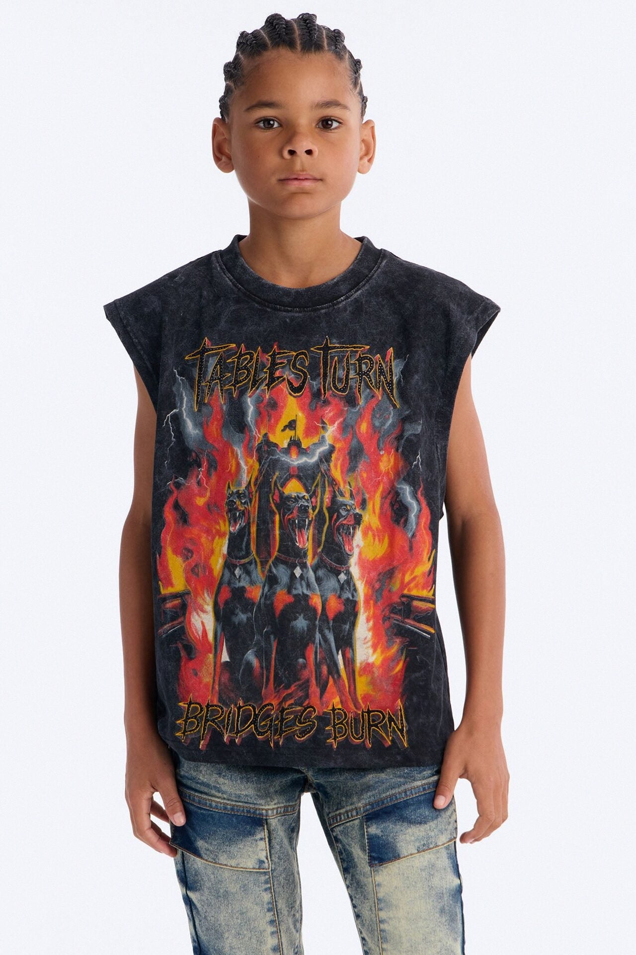 Mini Bridges Burn Muscle Tee - Black image 1
