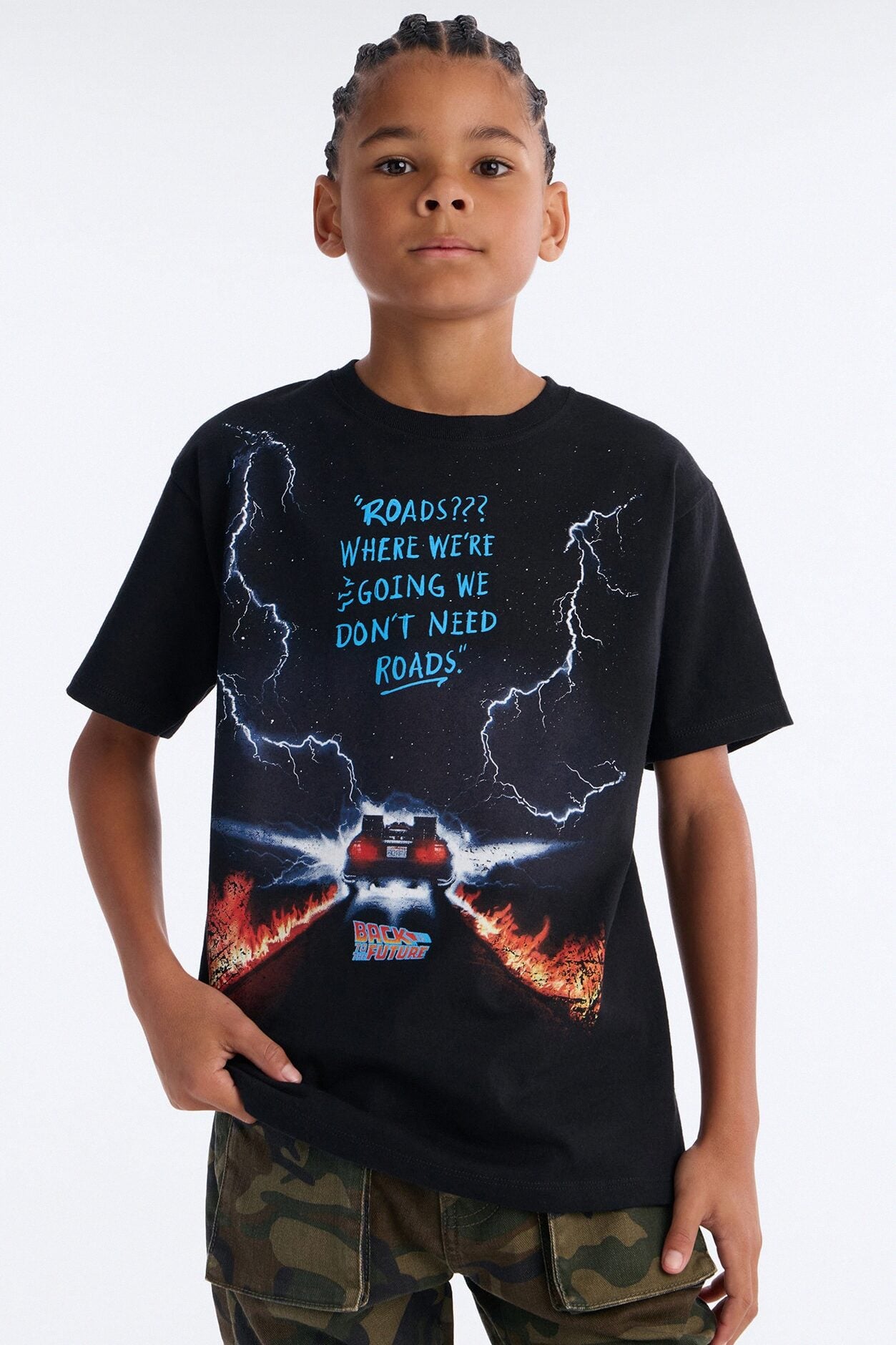 Mini Back To The Future Roads Oversized Short Sleeve Tee - Black image 1