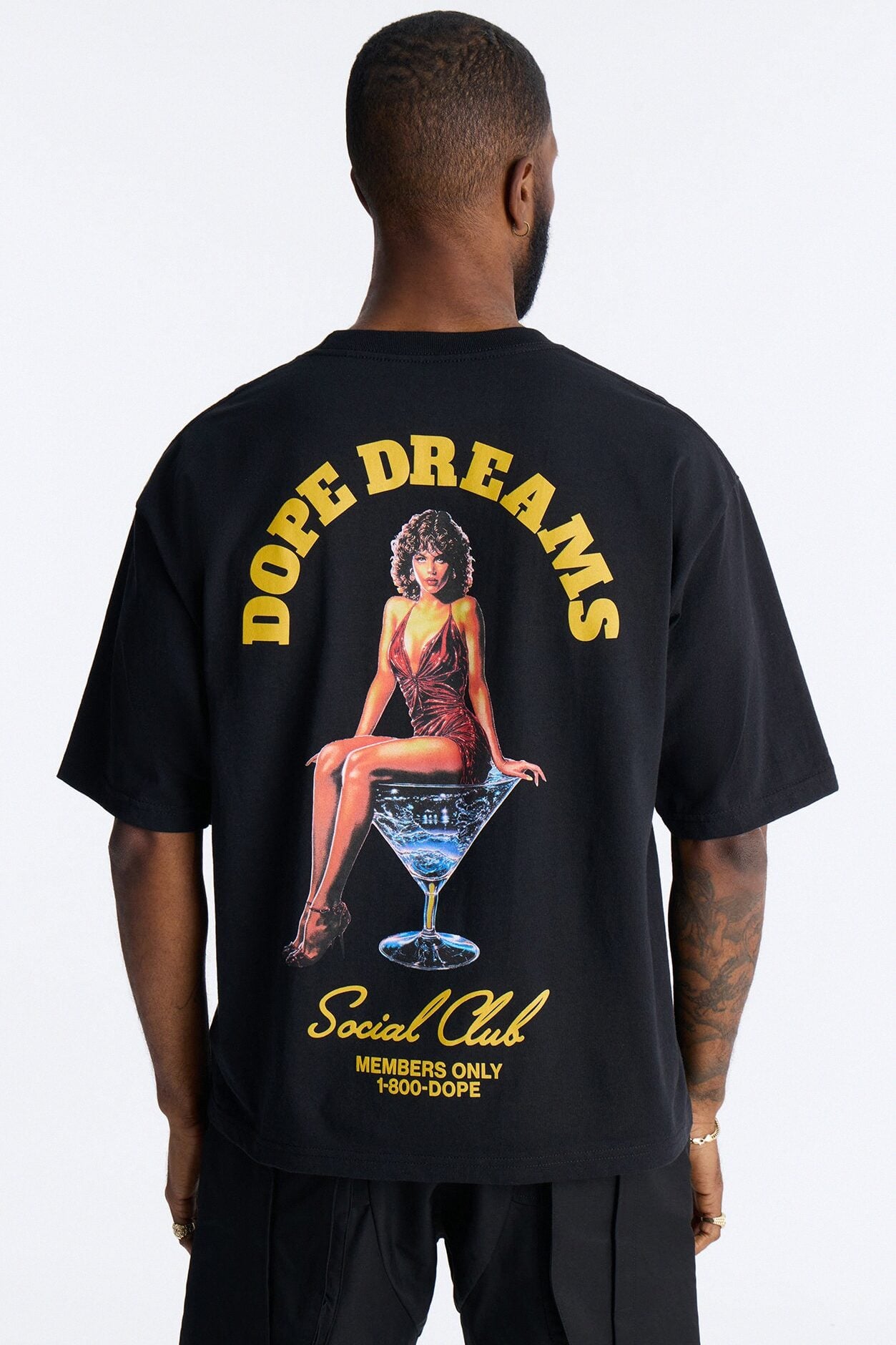 Dope Dreams Social Club Boxy Short Sleeve Tee - Black image 1