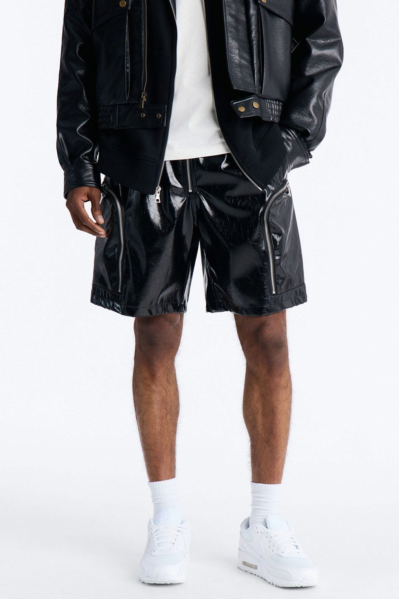 Relaxed Concordia Faux Leather Short - Black image 1