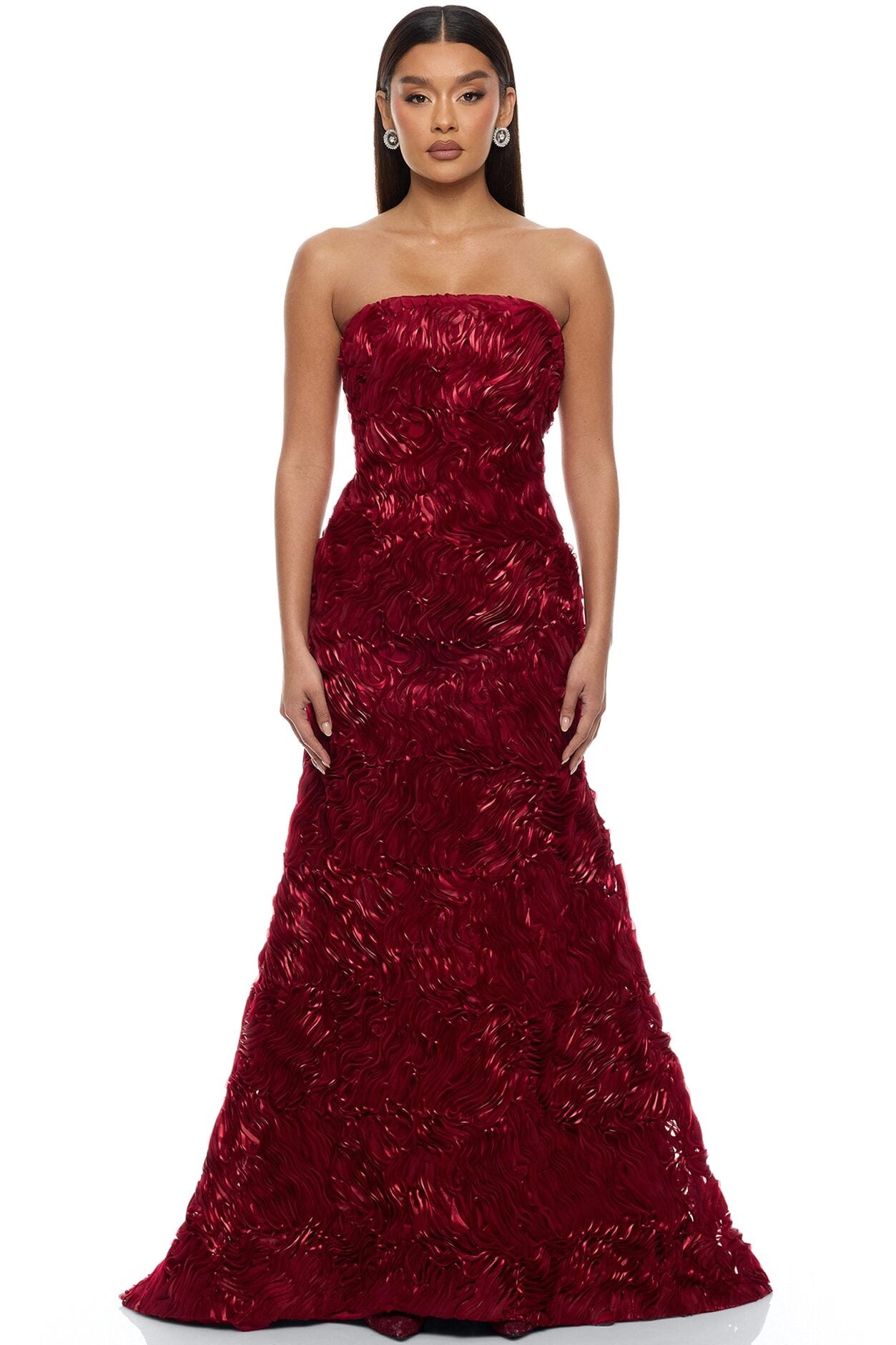 Pure Glamour Strapless Gown - Wine image 1