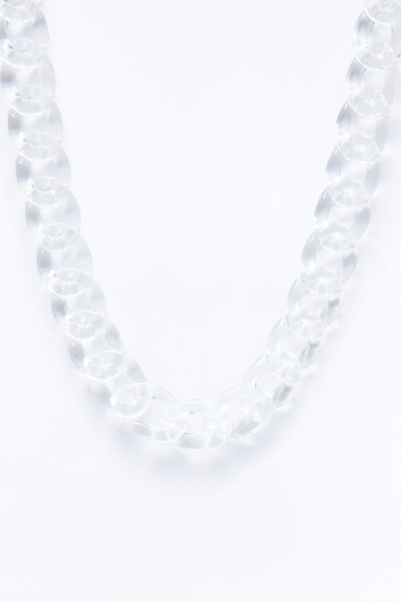 Thick Clear Cuban Chain Necklace - Clear image 1