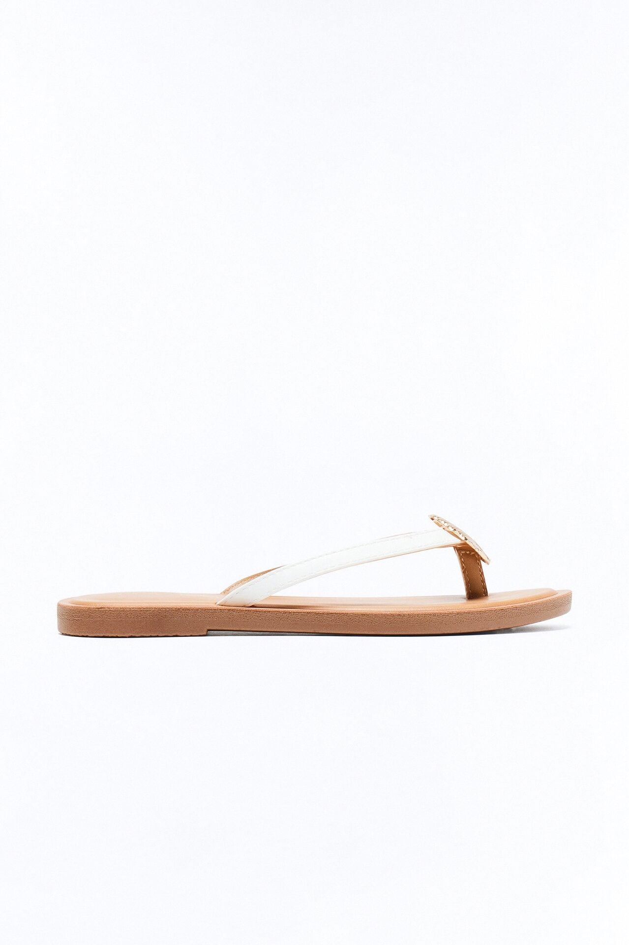 Pari Shell Flip Flops - White image 1