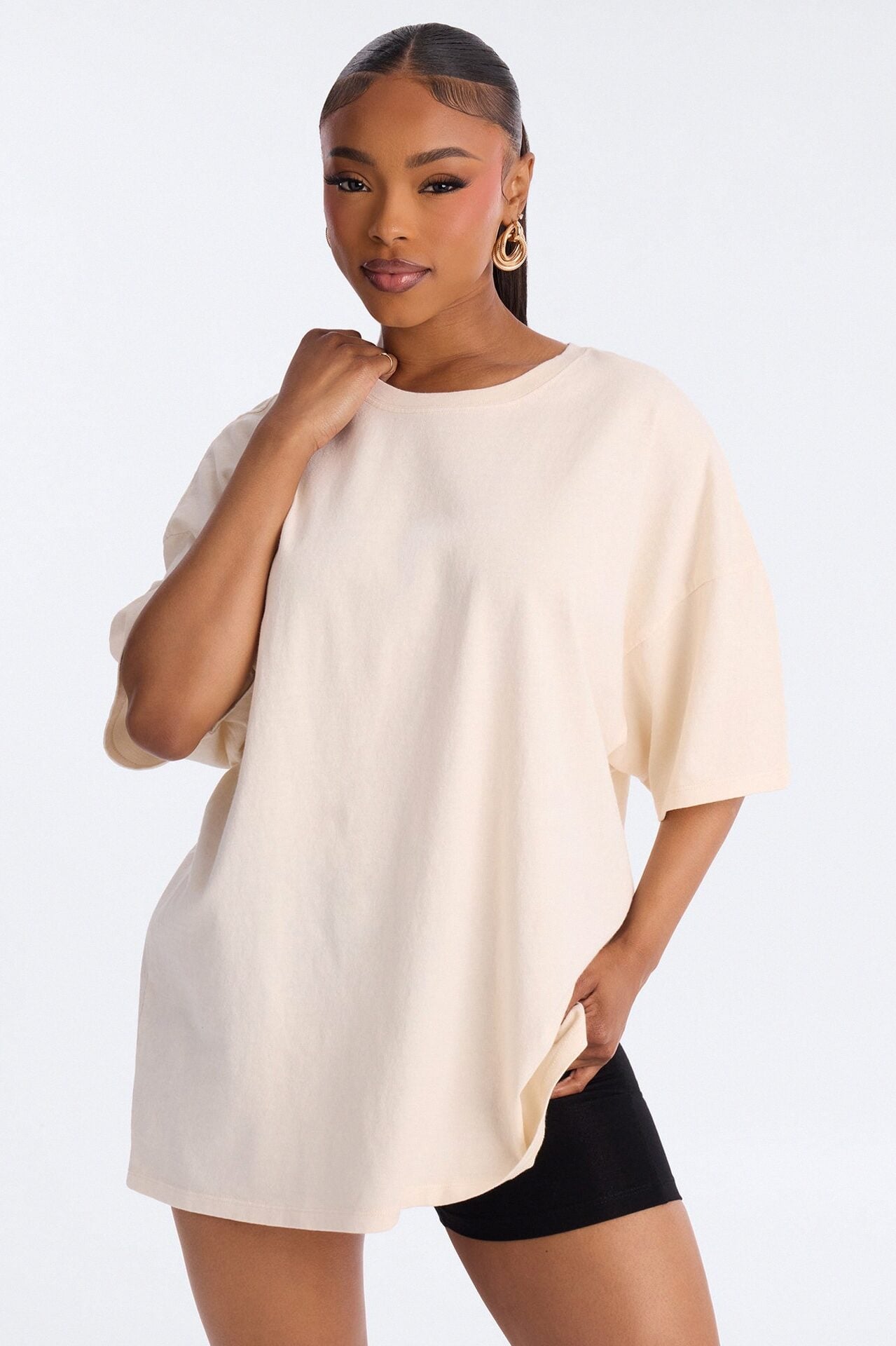 The Washed Oversized Tee - Bone image 1