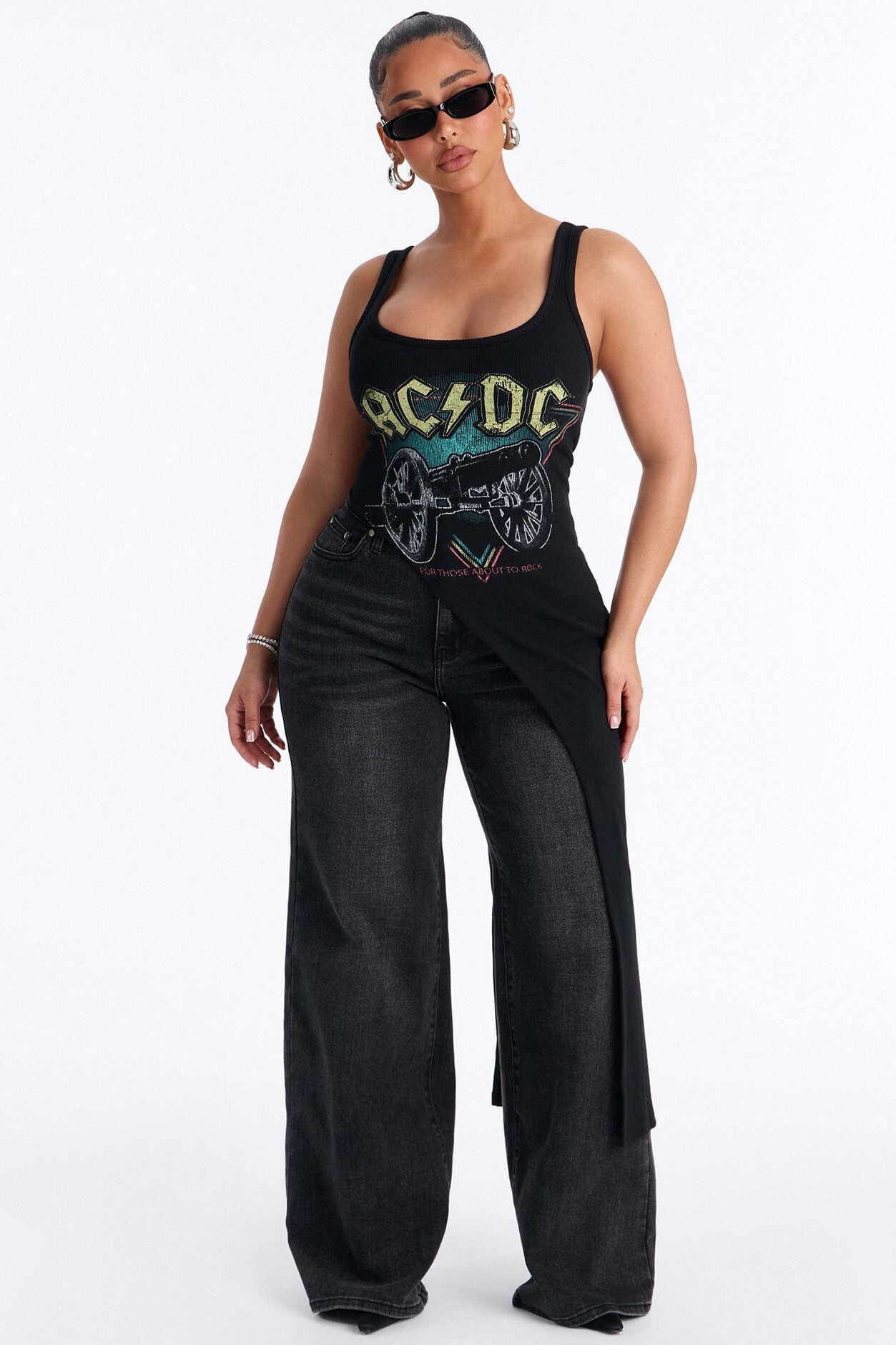 ACDC Long Asymmetrical Tank - Black image 1