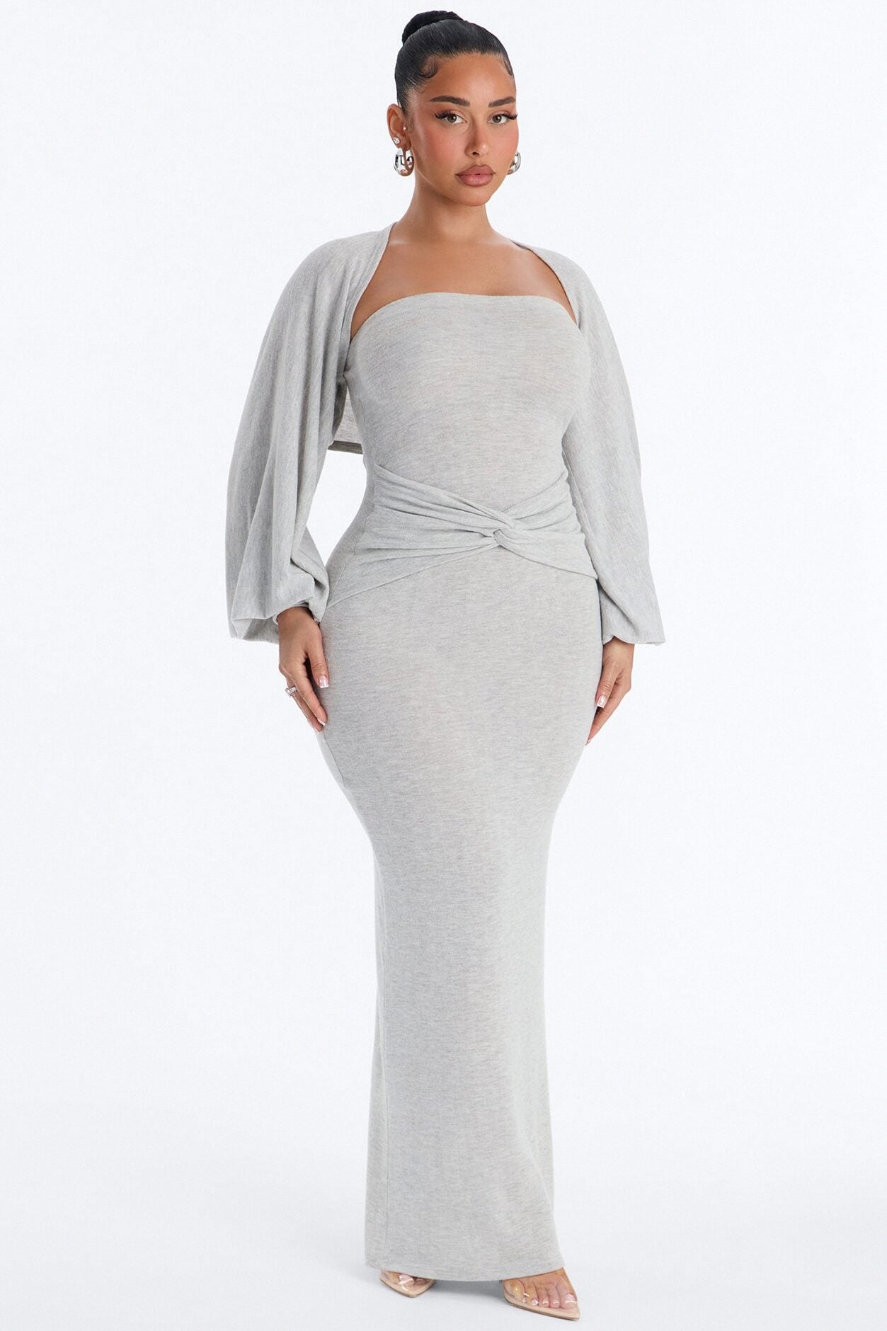 Witney Bolero Maxi Dress - Heather Grey image 1