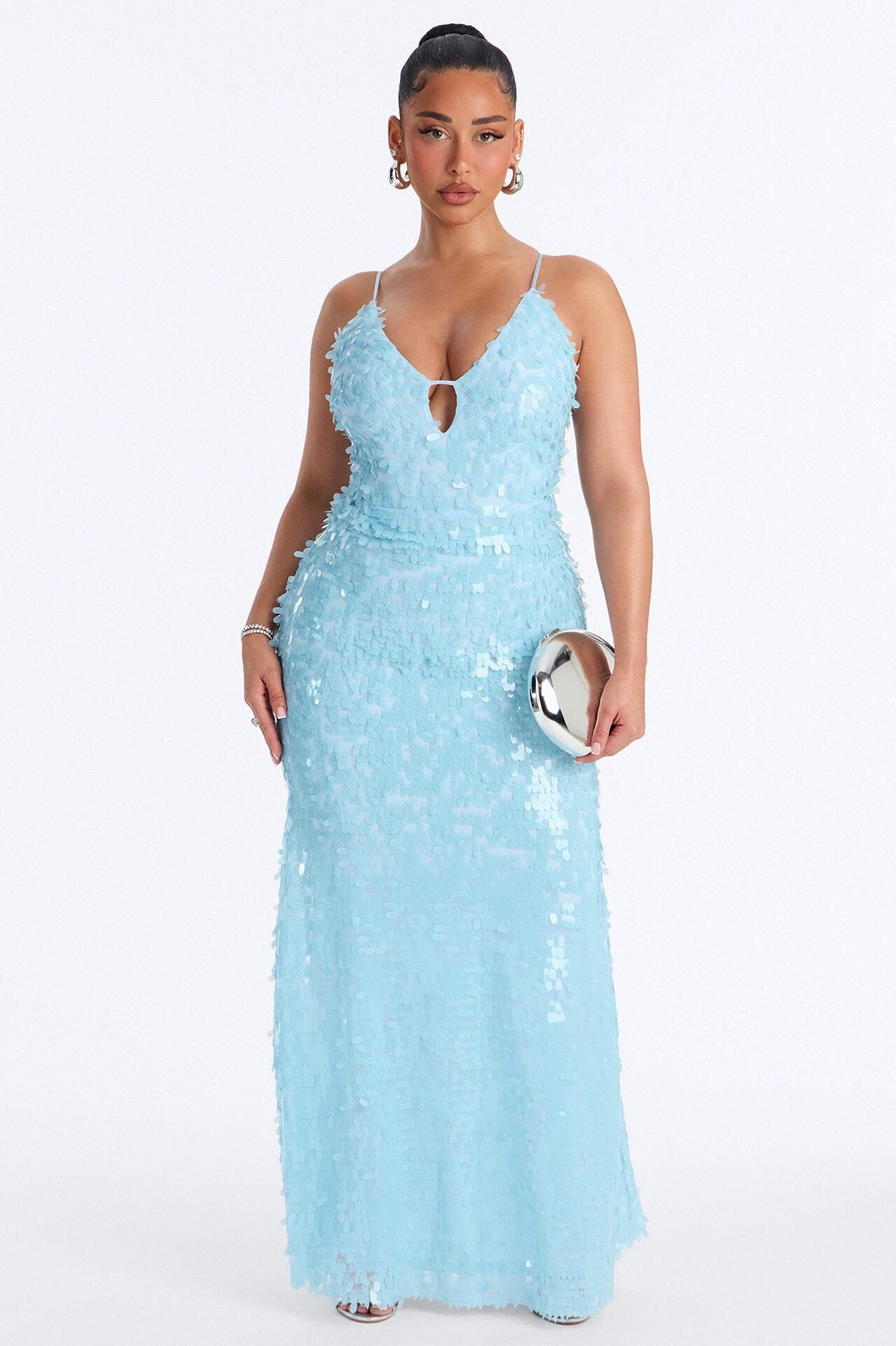 Ocean Eyes Sequin Gown - Light Blue image 1