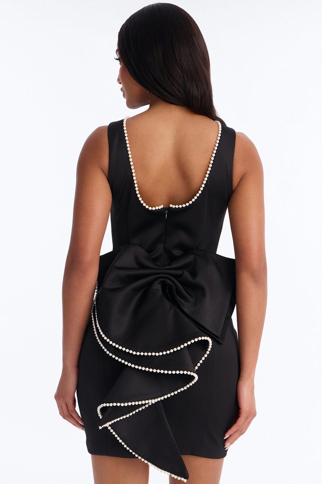 Bride Time Bow Mini Dress - Black image 1
