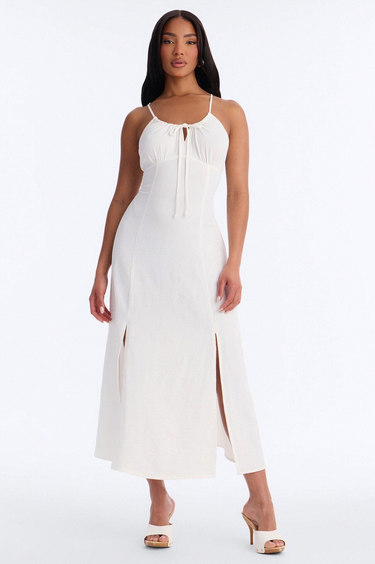 Sadie Sleeveless Airflow Maxi Dress - Cream image 1