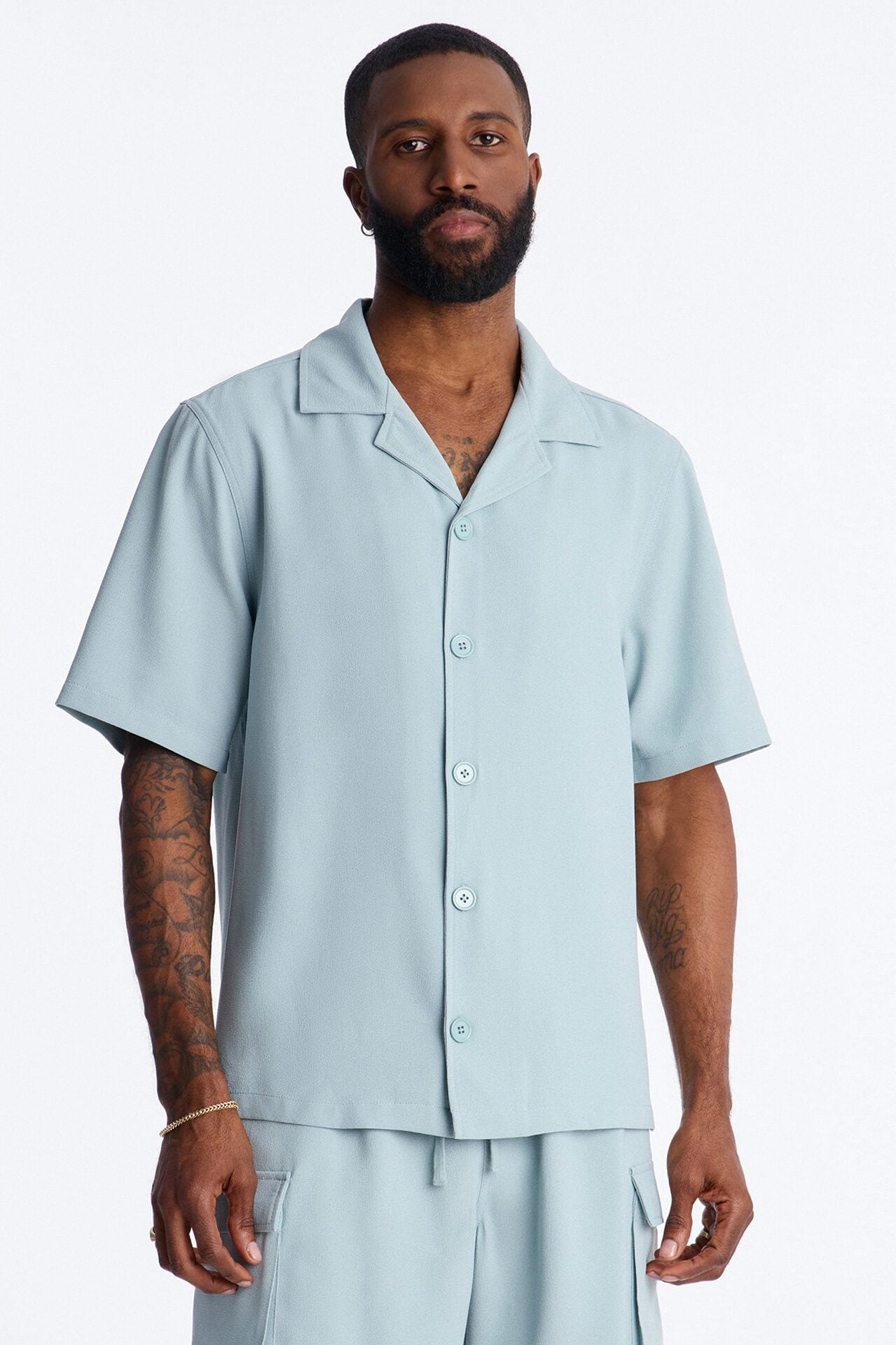 Golden Hour Short Sleeve Button Up - Slate Grey image 1