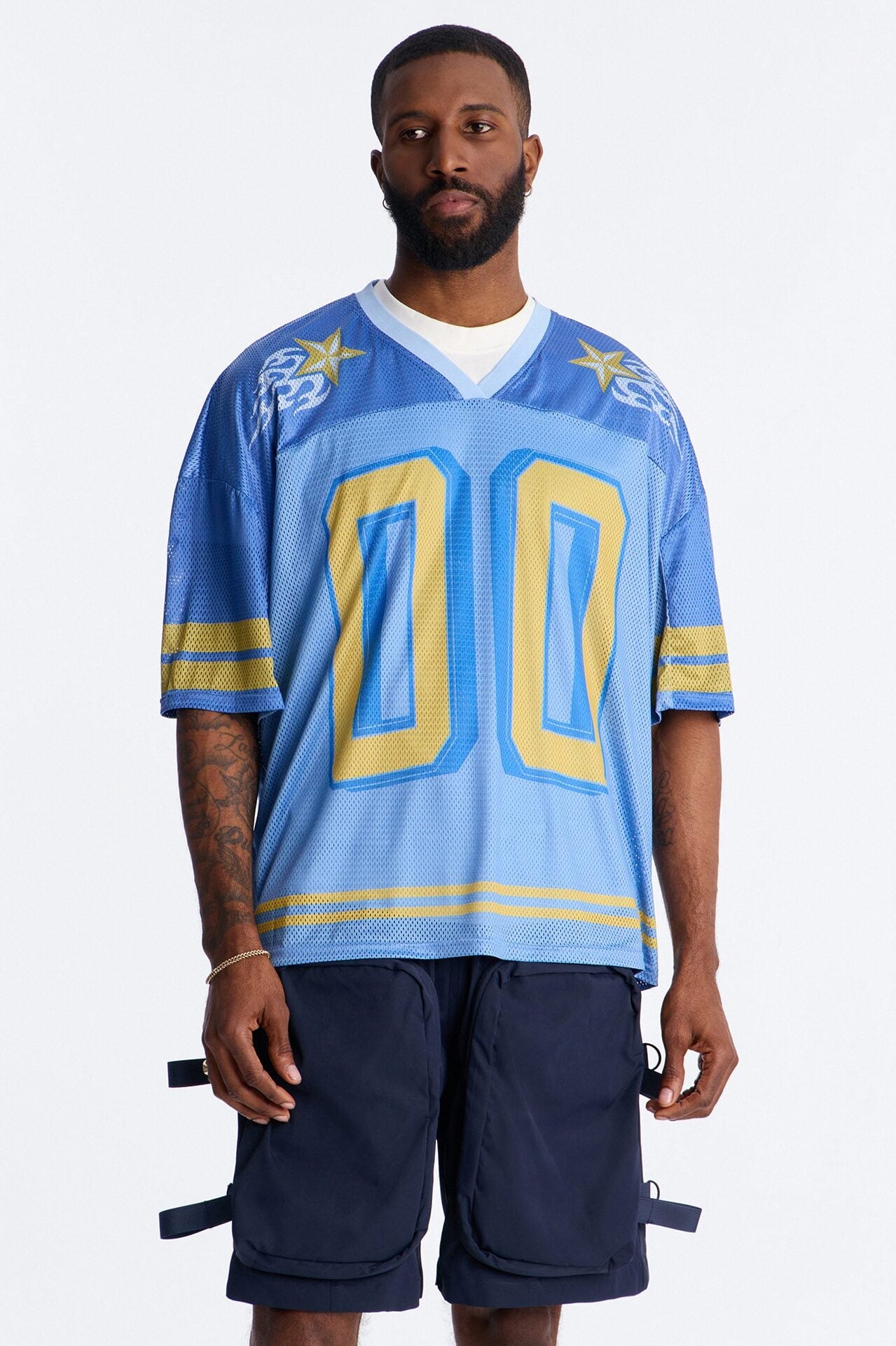 Burning Star Short Sleeve Jersey - Blue image 1
