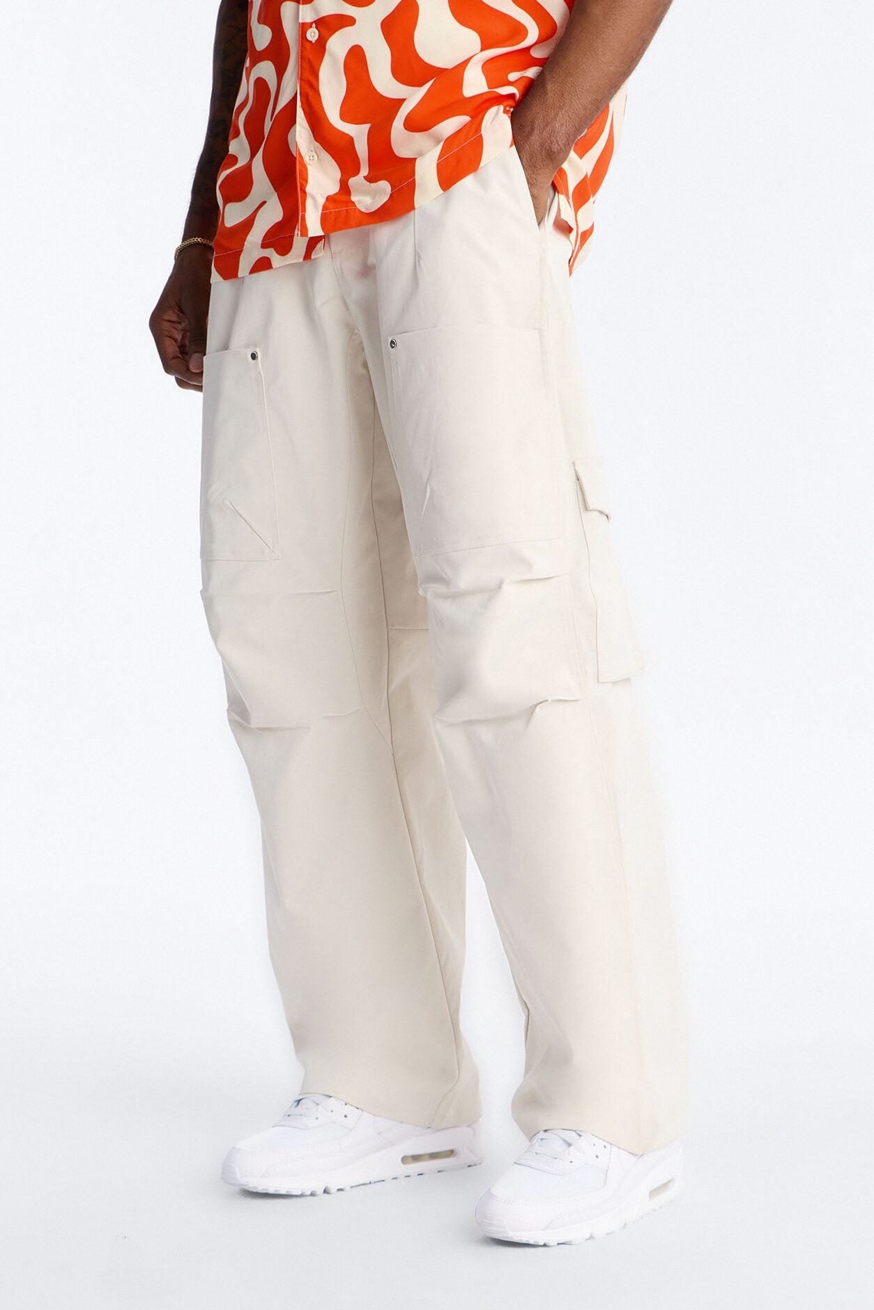 Barrel Fit Node Cargo Pant - Cream image 1