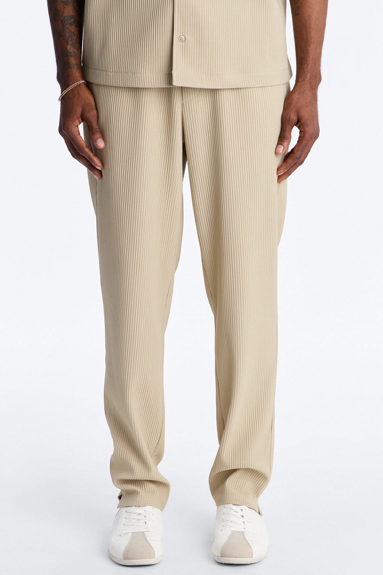 Show Up Slim Slit Pants - Stone image 1