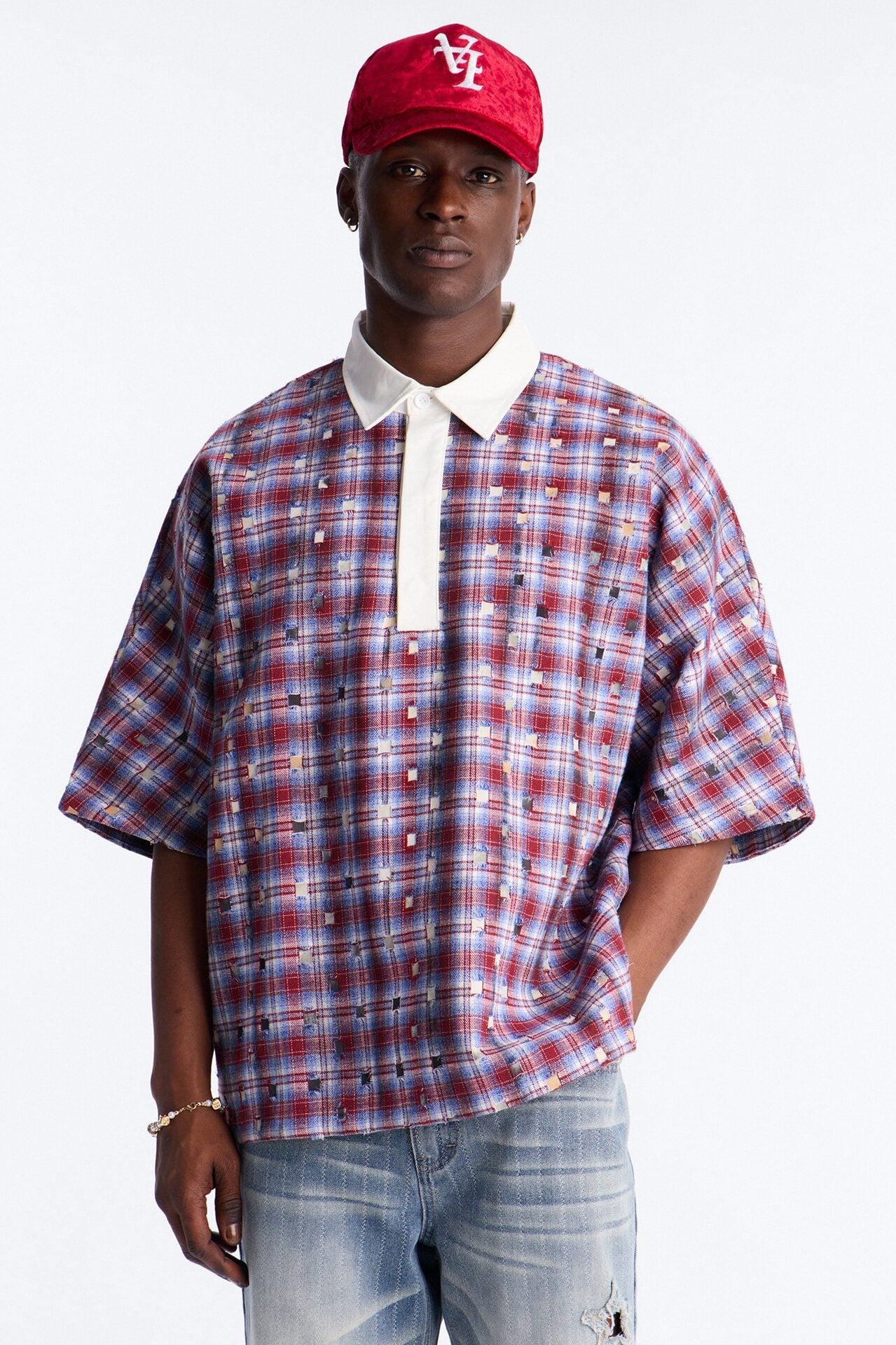 Oversized Desert Tempo Polo Shirt - Red image 1
