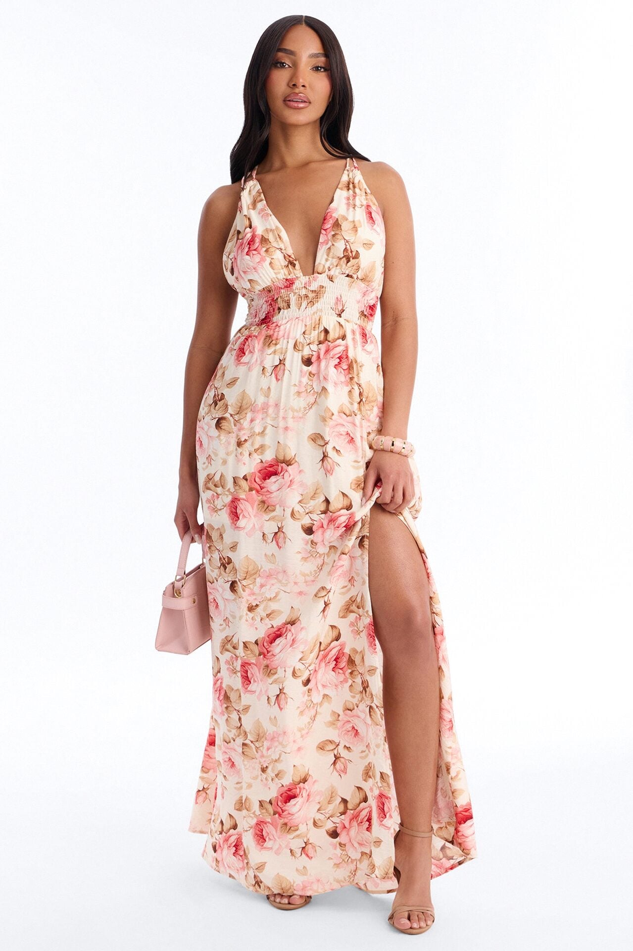 Maisie Smocked Maxi Dress - Pink/combo image 1