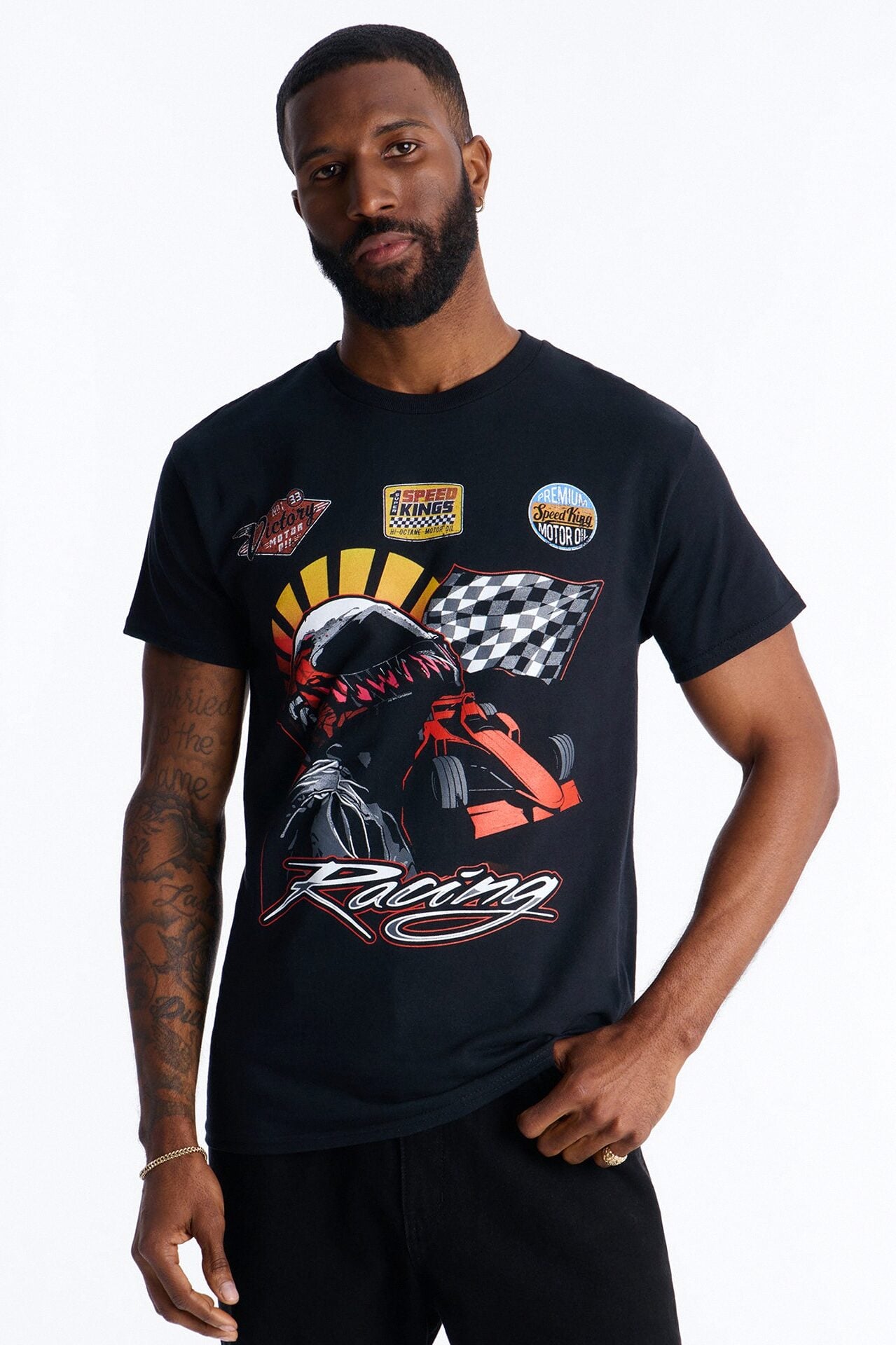 Pure Speed Racing Short Sleeve Tee - Black image 1