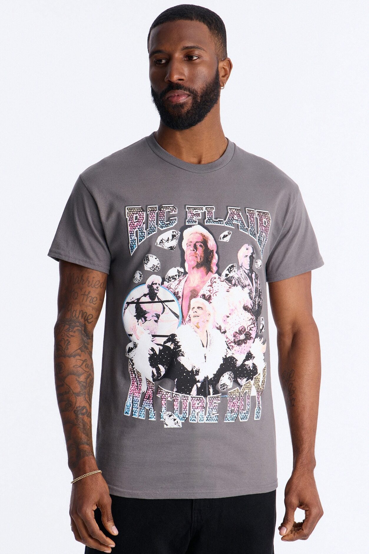 The Nature Boy Ric Flair Short Sleeve Tee - Charcoal image 1