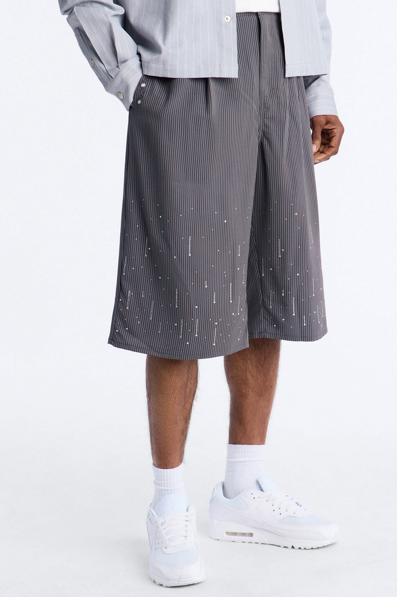Baggy Center Stage Embellished Short - Grey image 1
