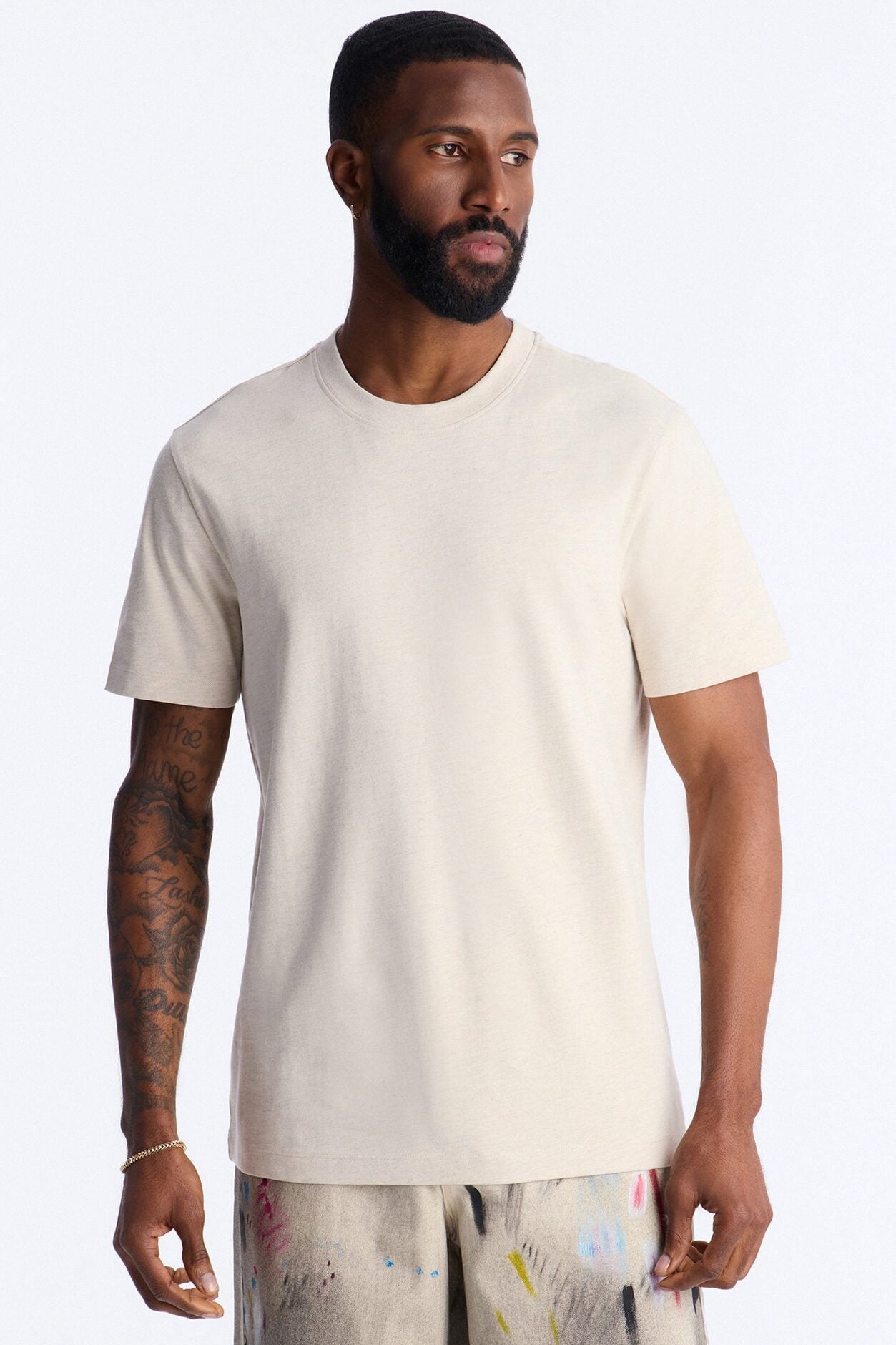 Essential Short Sleeve Crew Tee - Oatmeal image 1