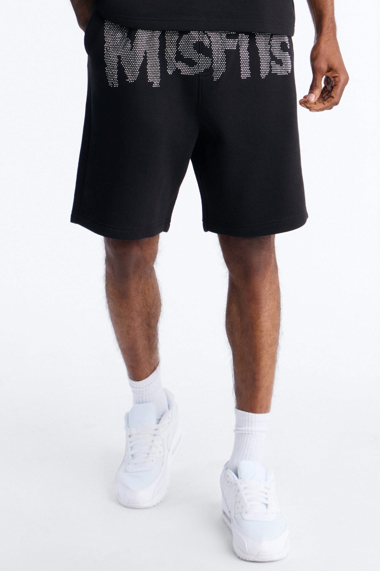 MIsfits Rhinestone Relaxed Sweatshorts - Black image 1