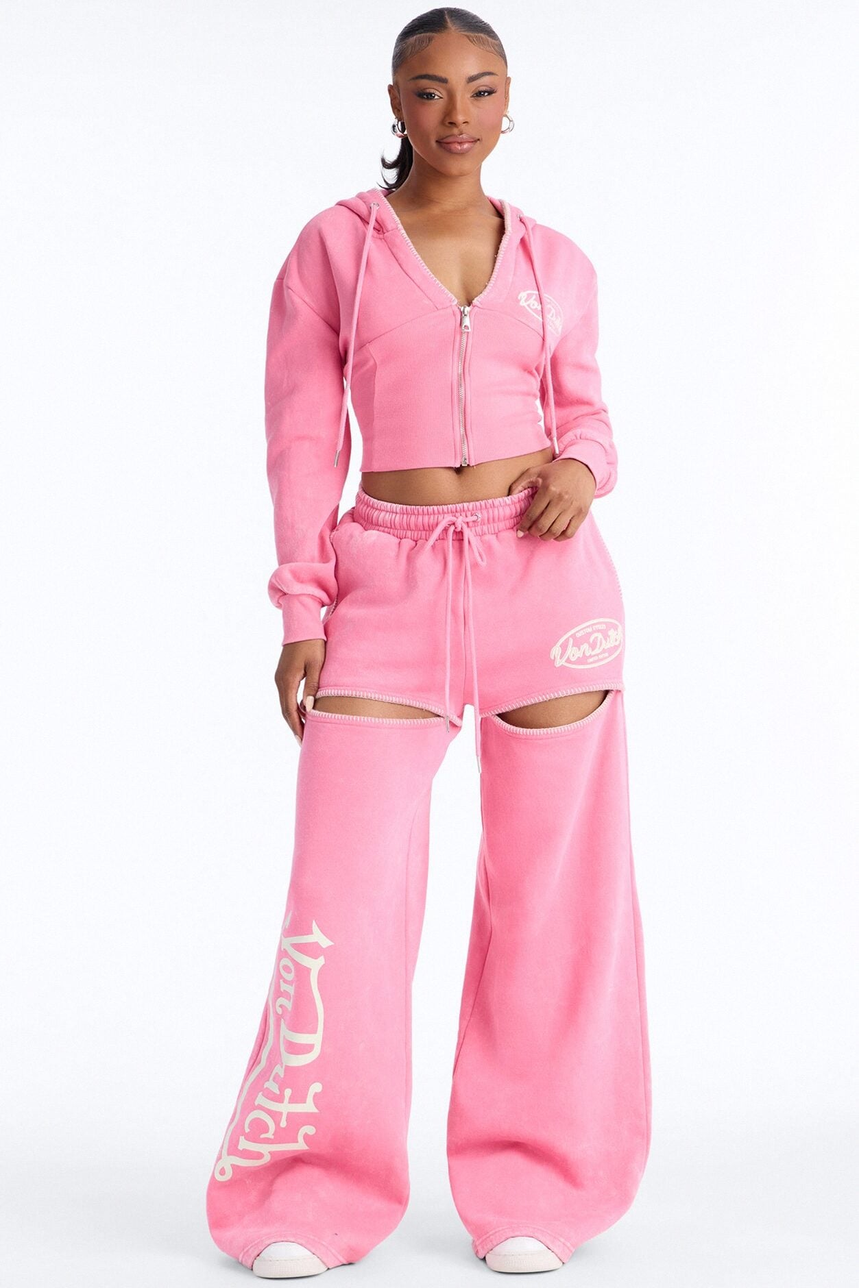 Von Dutch Washed Faded Love Pants - Pink image 1