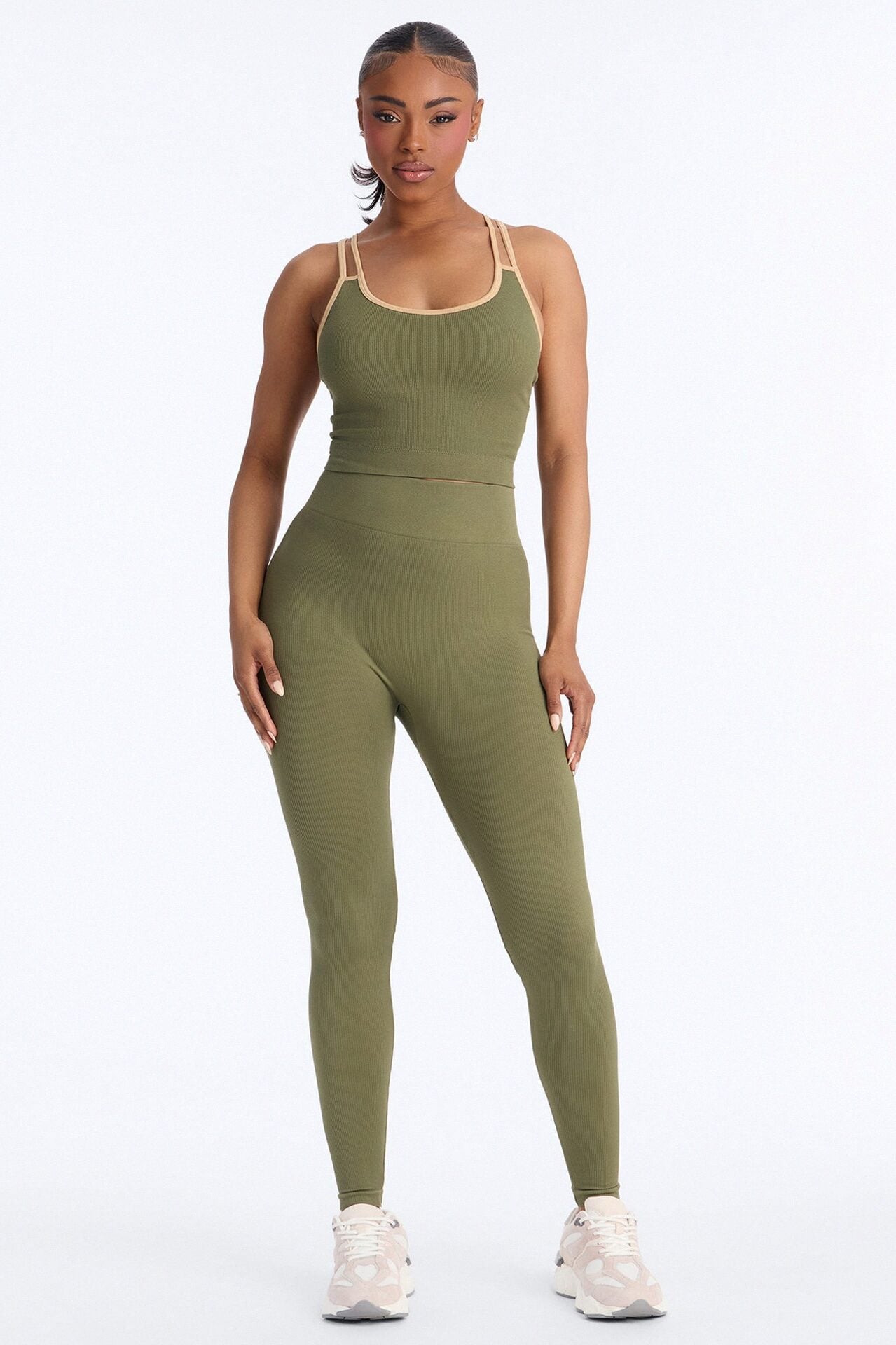 High Impact Seamless Legging Set - Olive image 1
