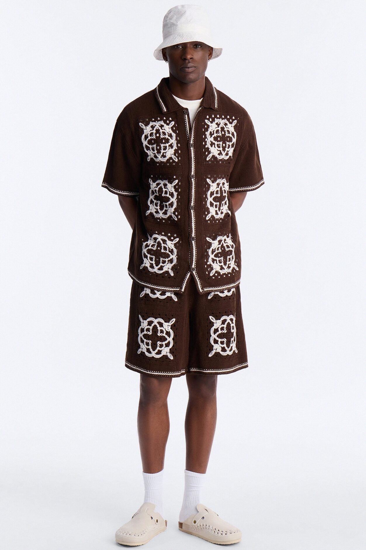 Relaxed Lido Isle Crochet Short - Brown image 1