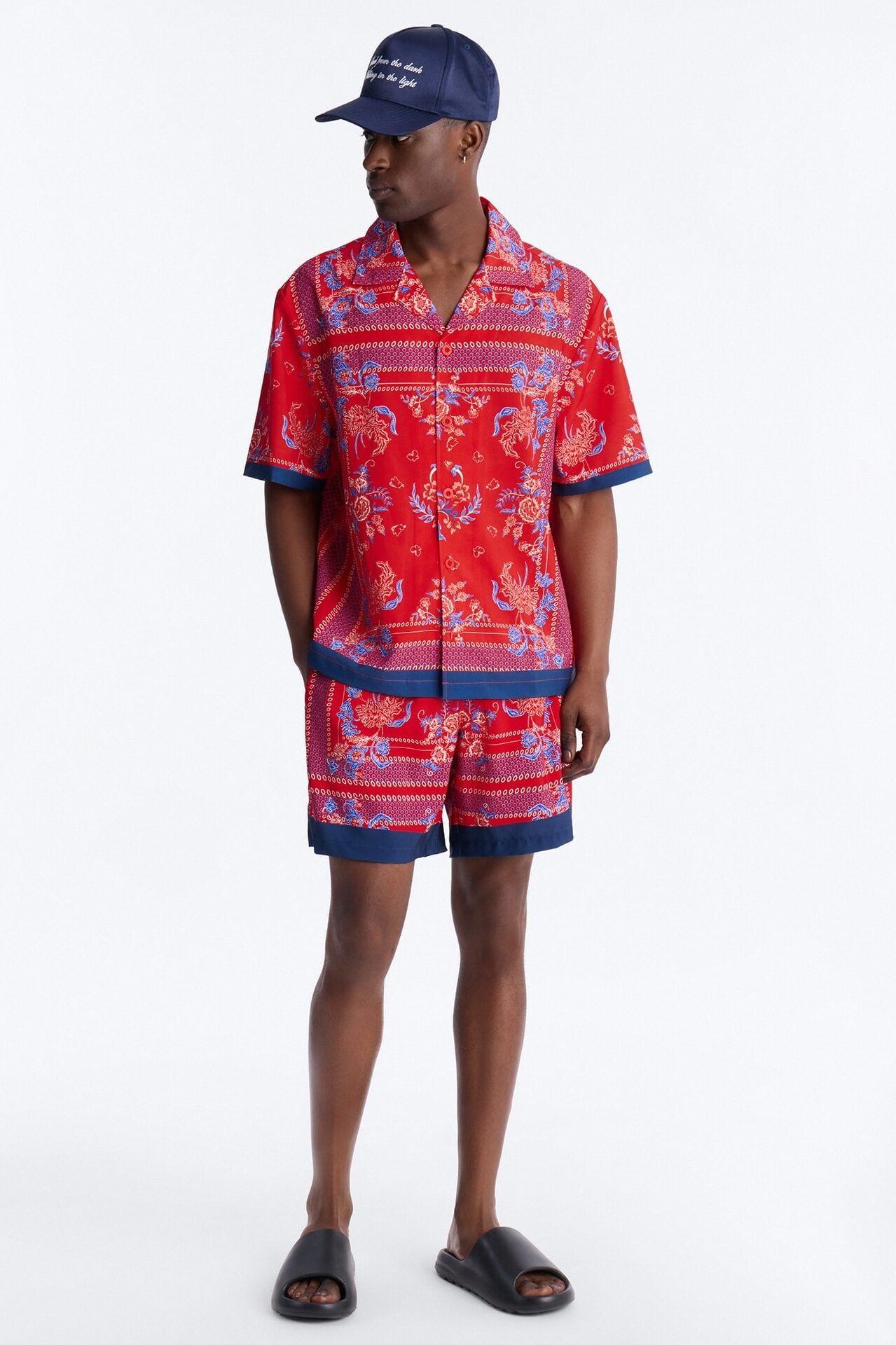 Mirage Bloom Swim Trunk 7″ - Red image 1
