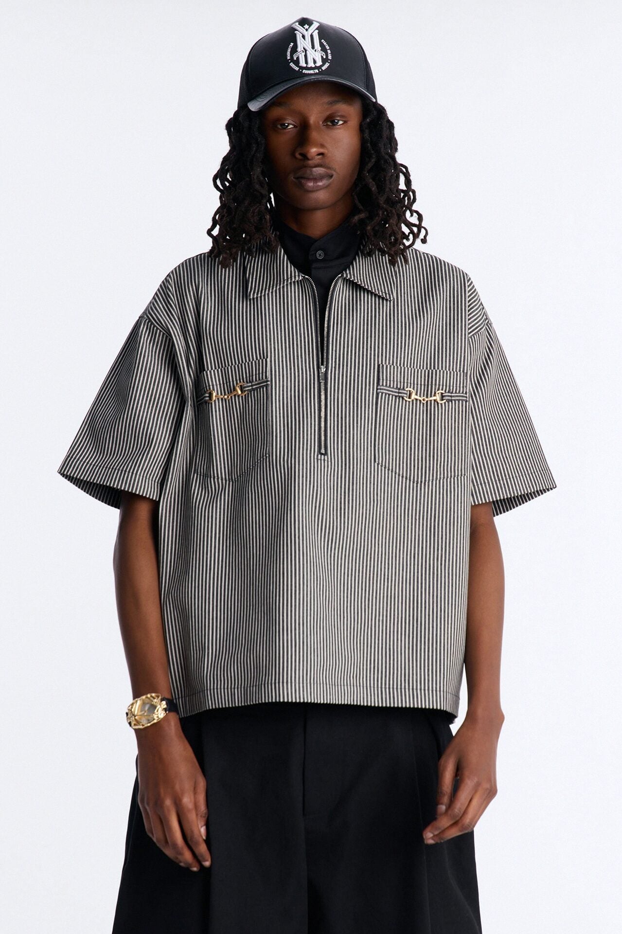 Boxy Tokyo Drift Zip Up - Black image 1