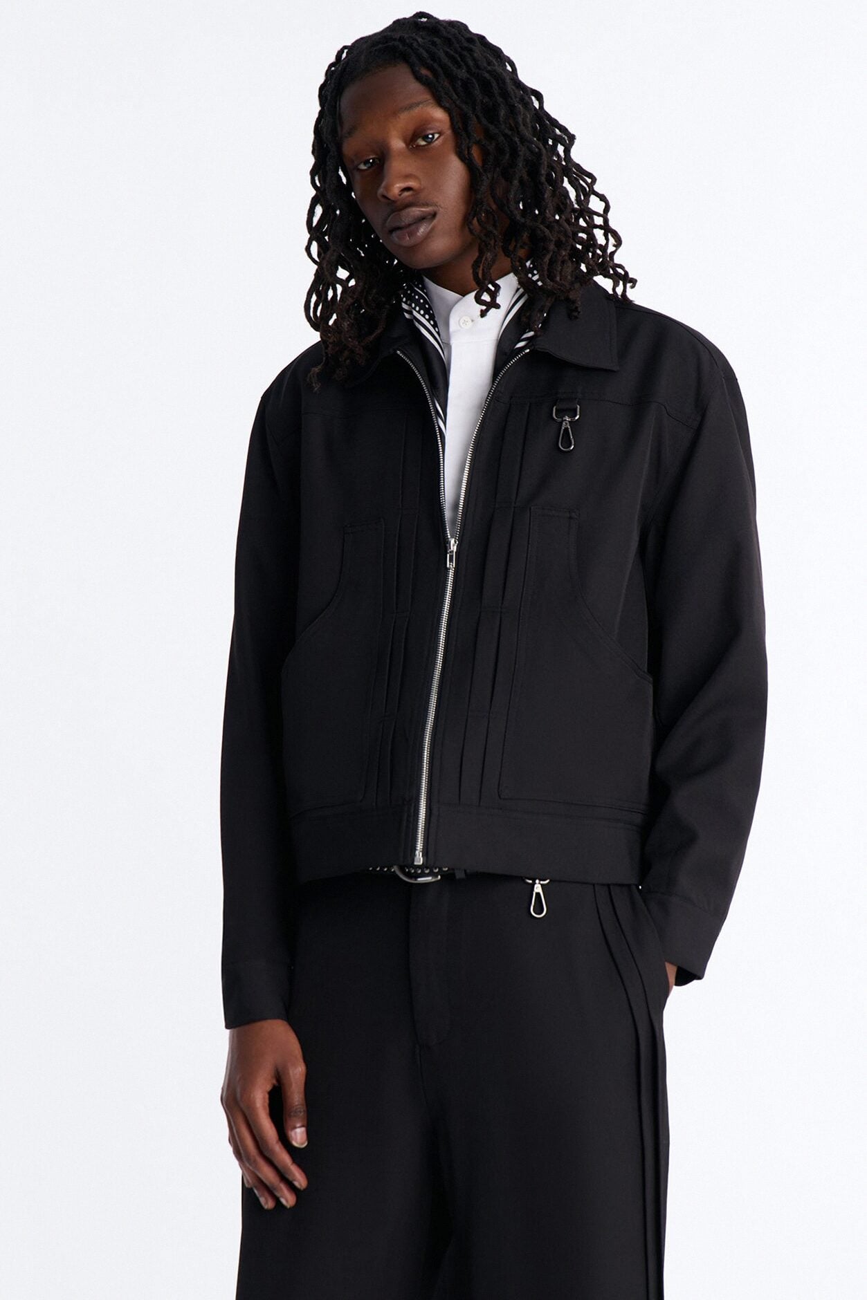 Relaxed Vertical Sync Zip Jacket - Black image 1