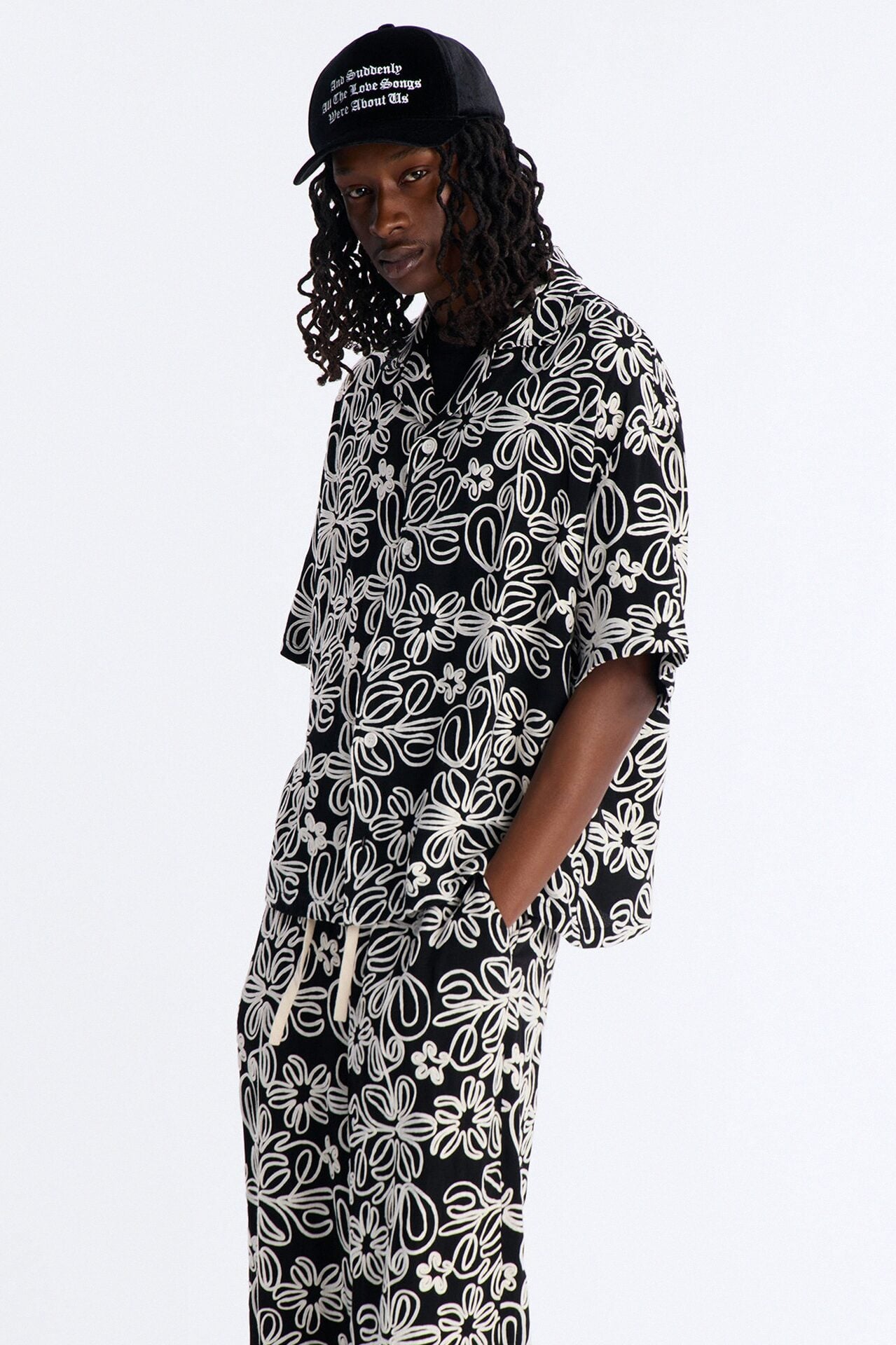 Desert Nights Cuban Collar Shirt - Black image 1