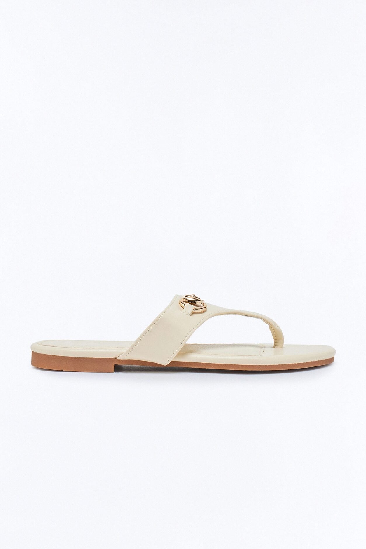 Bello Hardware Flip Flops - Ivory image 1